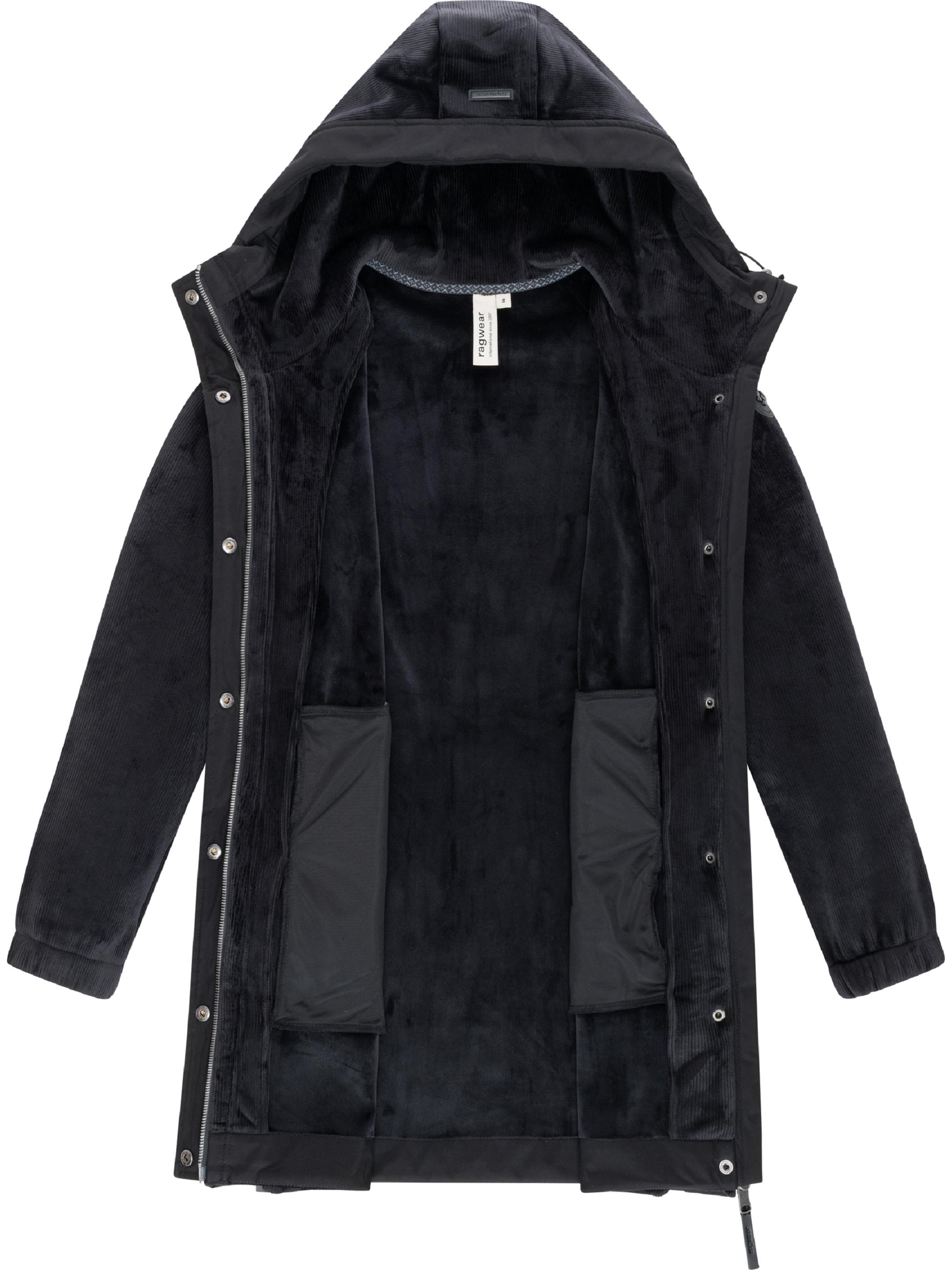 Weicher Damen Kurzmantel mit Kapuze "Cousy Bonded YOUMODO" Black