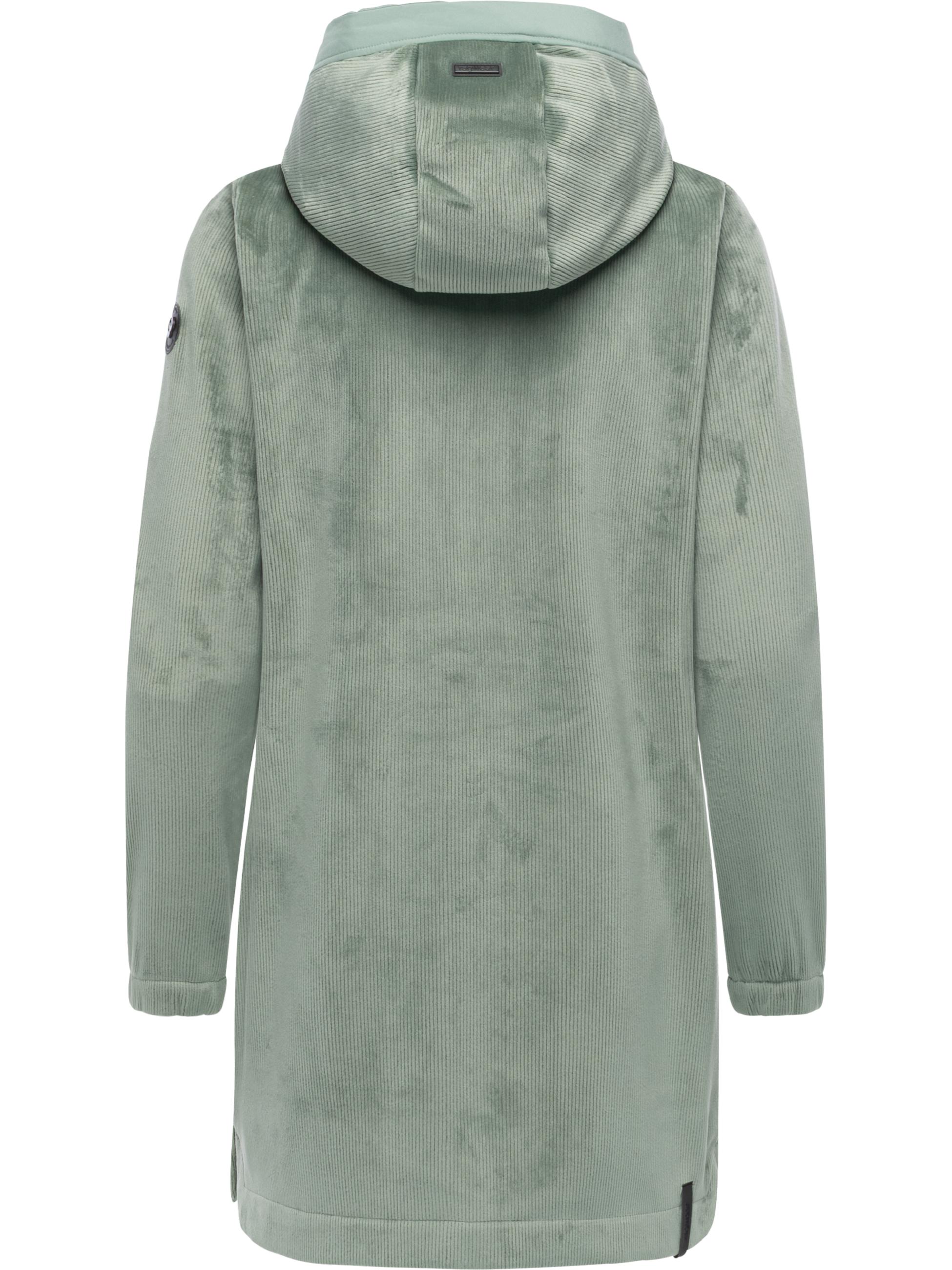 Weicher Damen Kurzmantel mit Kapuze "Cousy Bonded YOUMODO" Dusty Green