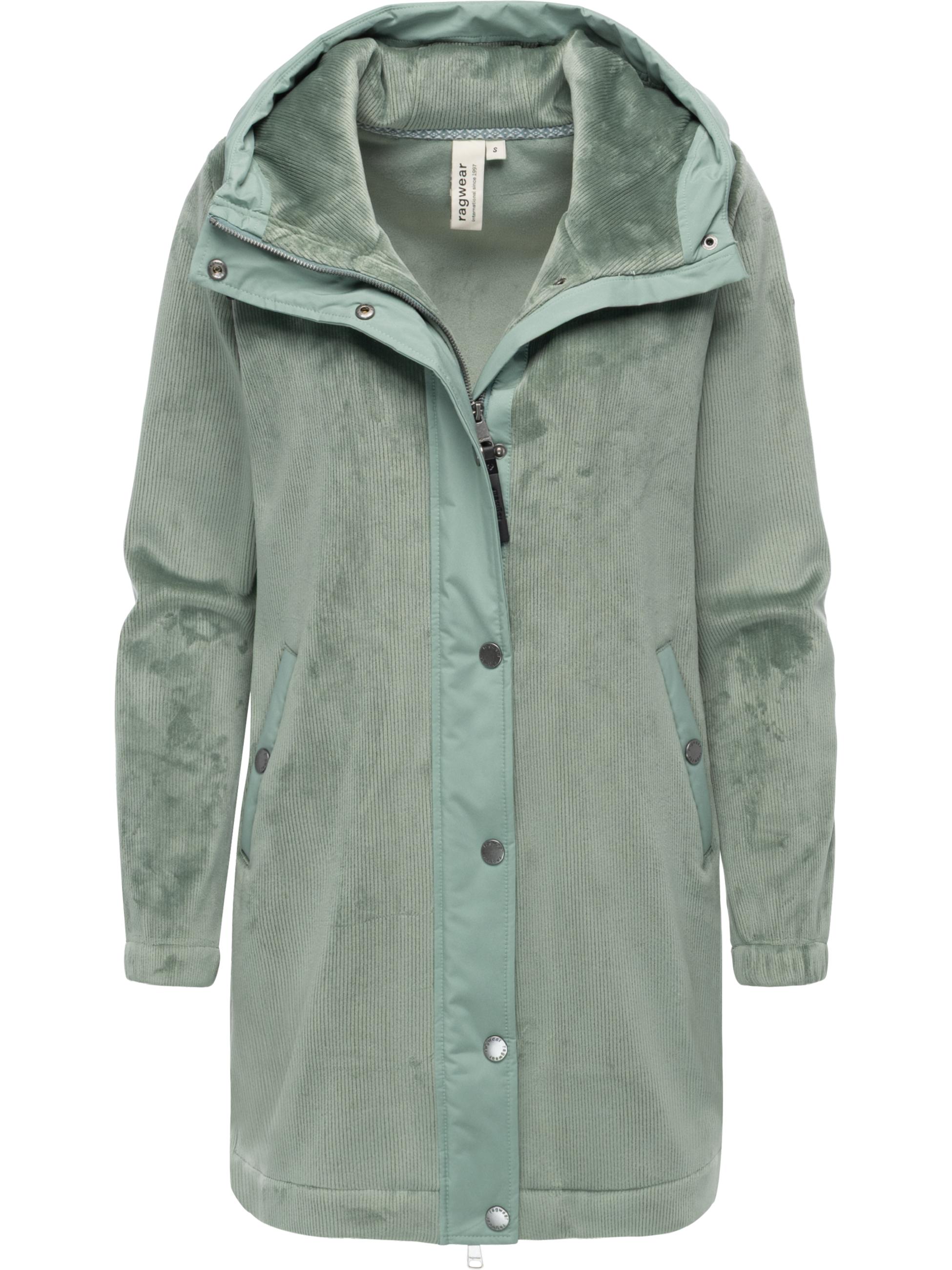 Weicher Damen Kurzmantel mit Kapuze "Cousy Bonded YOUMODO" Dusty Green