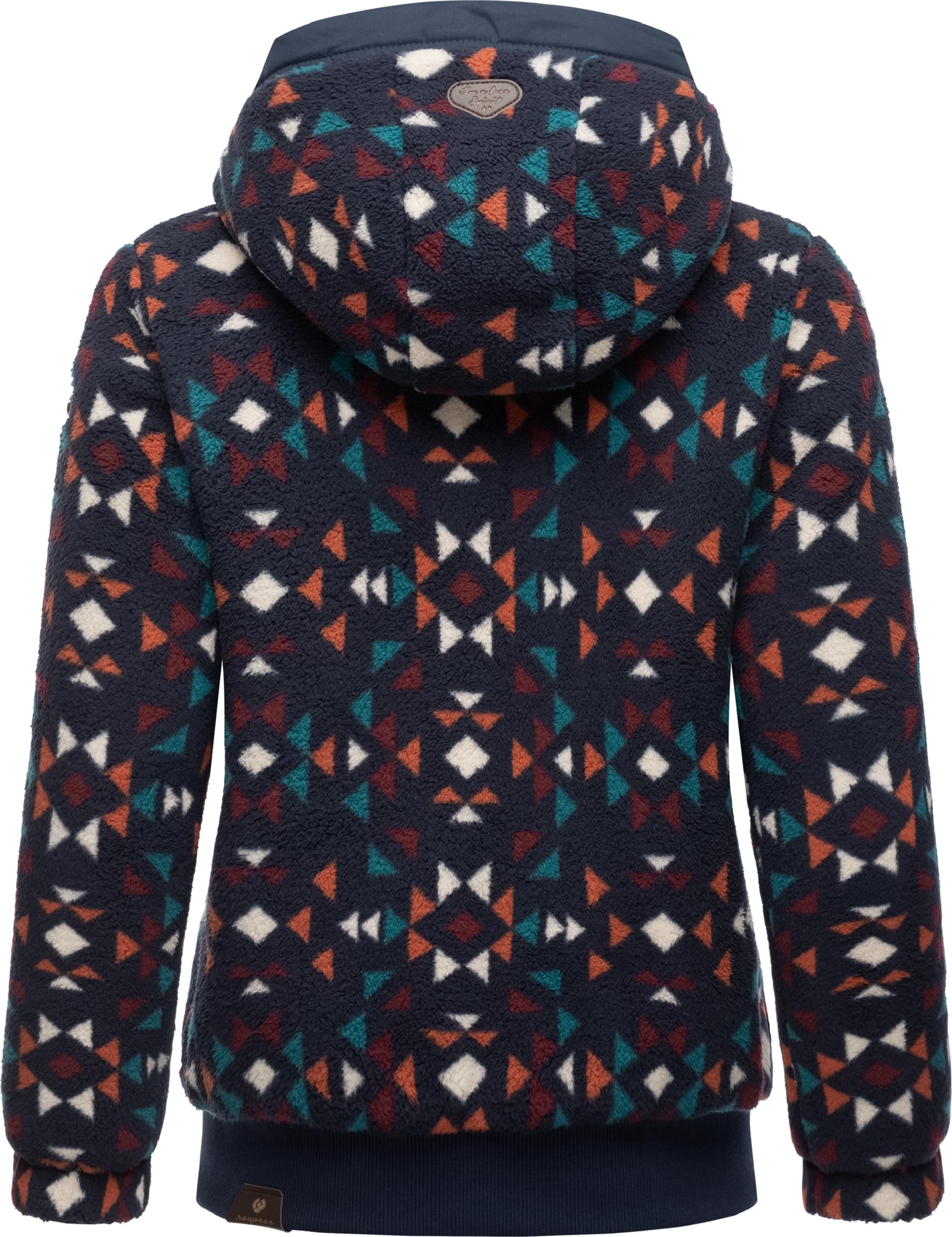 Kuschelige Teddyfell-Jacke "Cousy Short Aztec" Navy