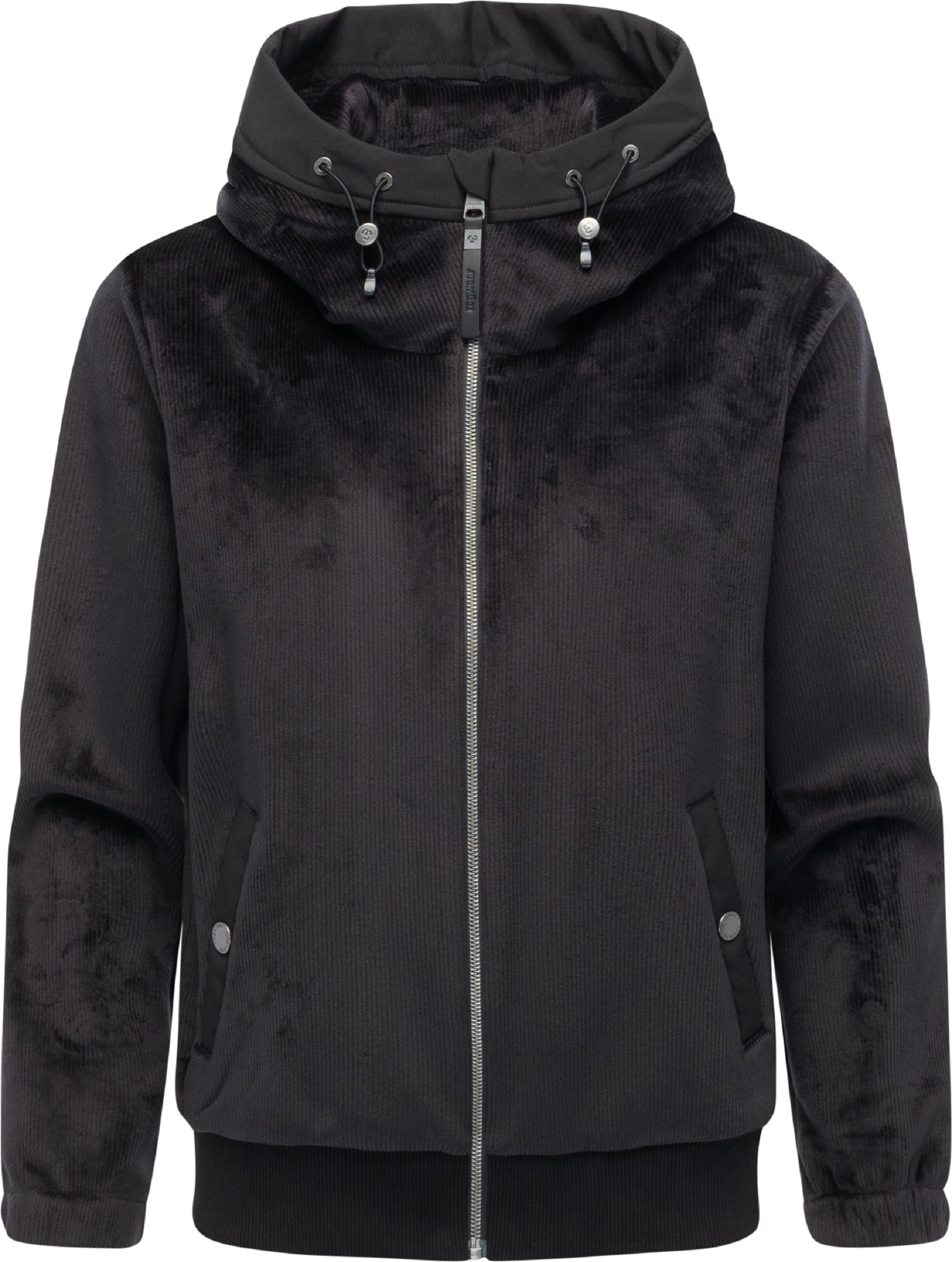 Übergangsjacke Plüschjacke mit kuscheligem Teddyfell-Innenfutter "Cousy Short Bonded" Black