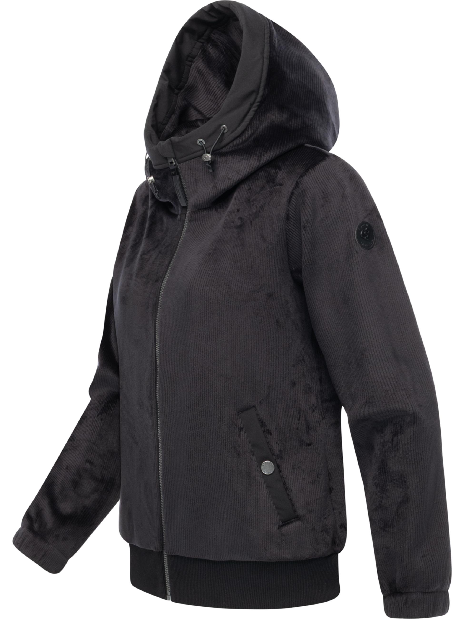 Übergangsjacke Plüschjacke mit kuscheligem Teddyfell-Innenfutter "Cousy Short Bonded" Black