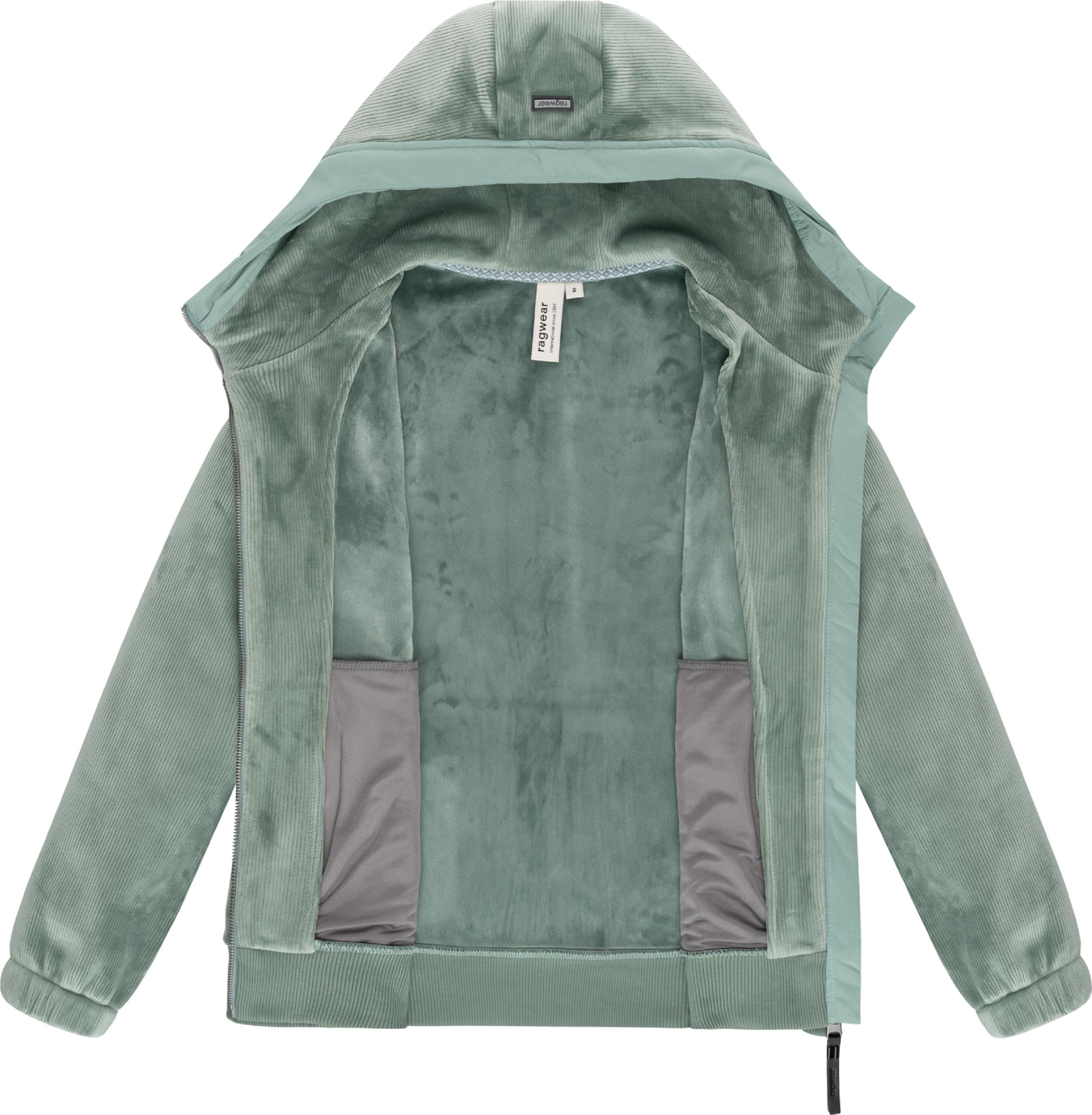 Übergangsjacke Plüschjacke mit kuscheligem Teddyfell-Innenfutter  "Cousy Short Bonded" Dusty Green