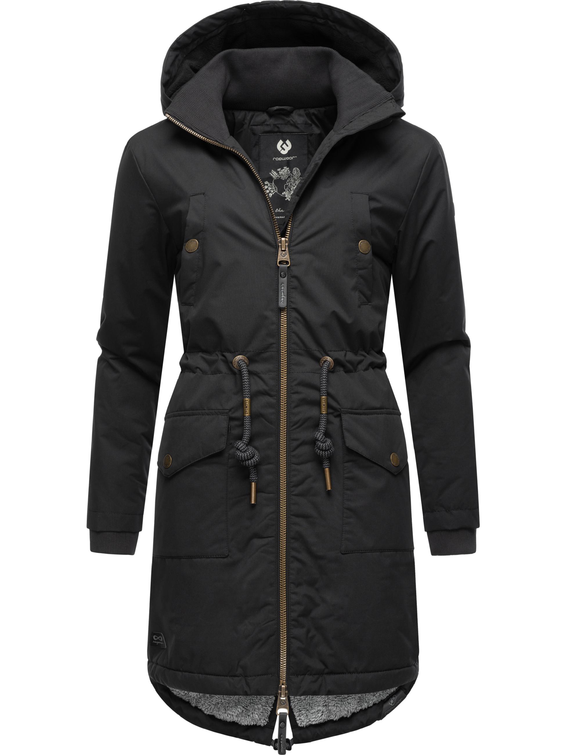 Langer Winterparka mit Kapuze "Crescend" Black