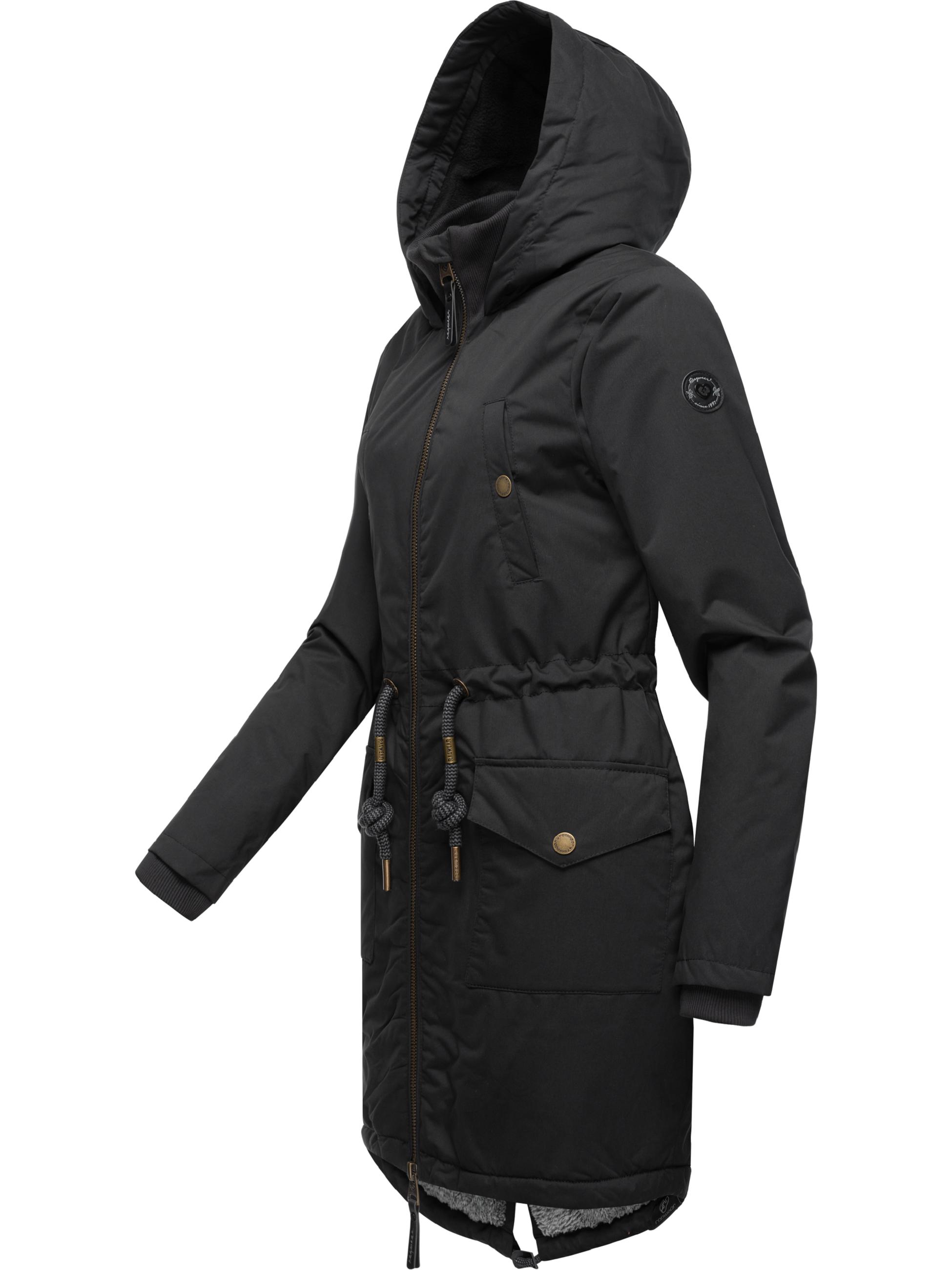 Langer Winterparka mit Kapuze "Crescend" Black