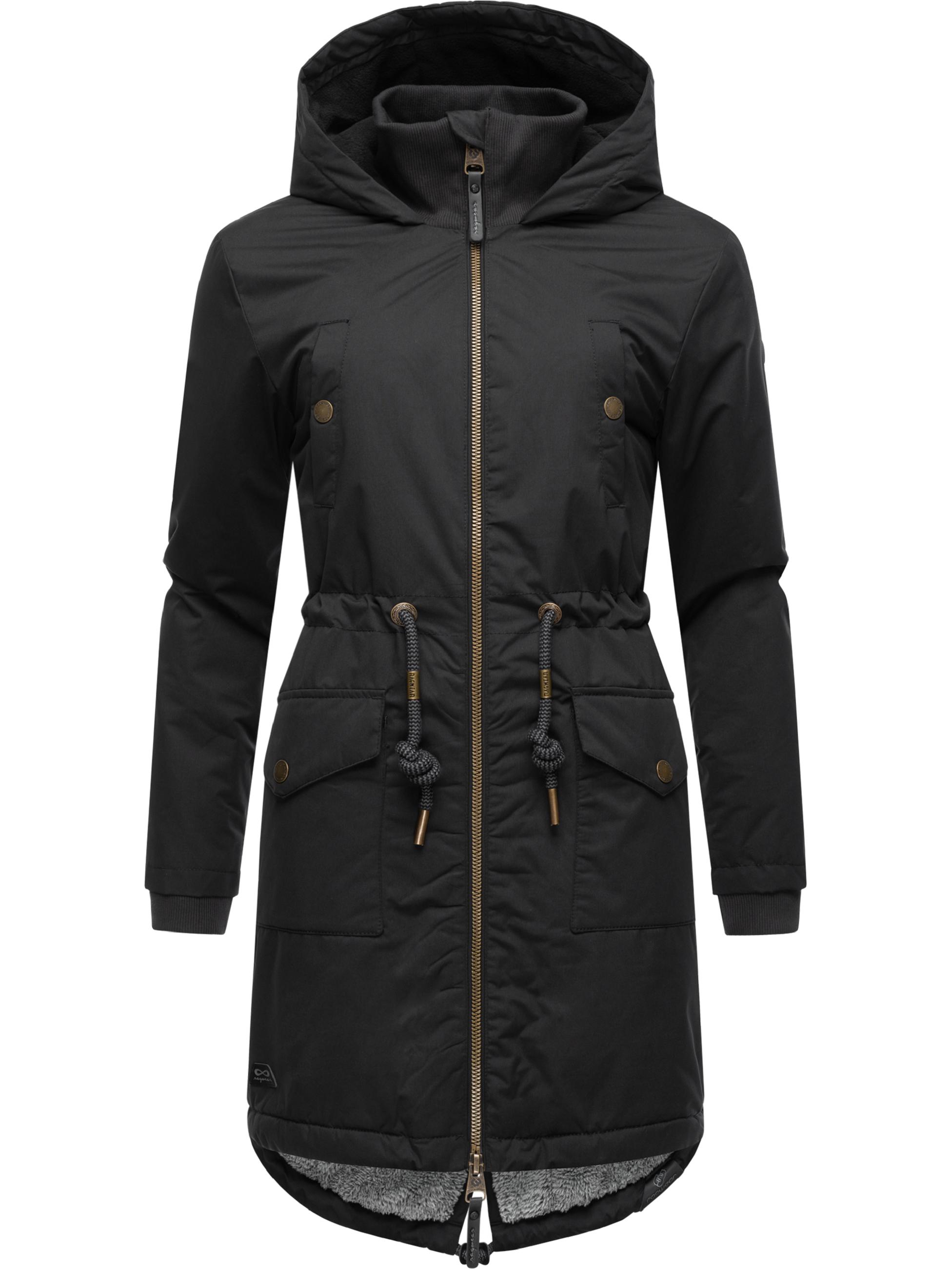 Langer Winterparka mit Kapuze "Crescend" Black