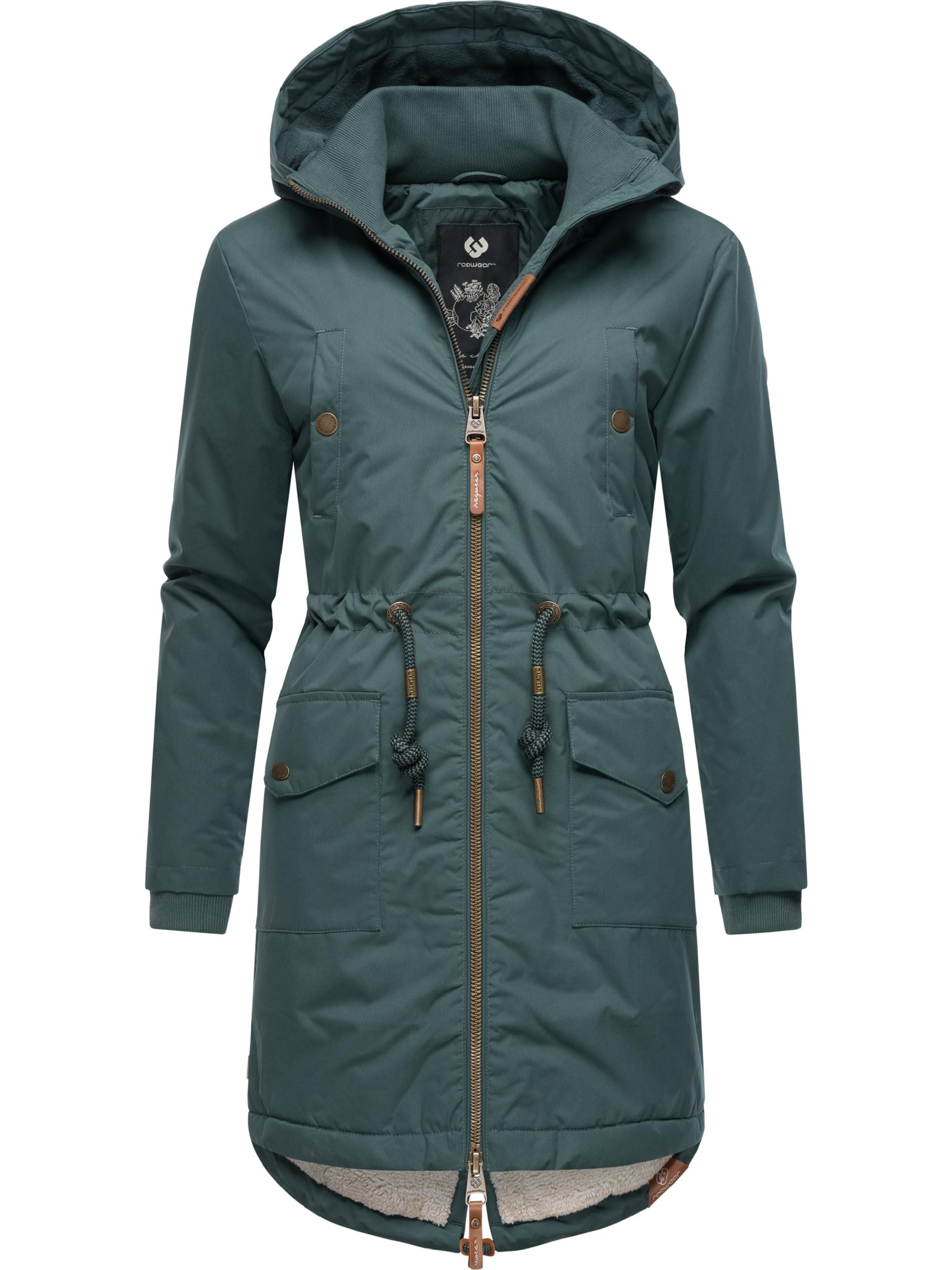 Langer Winterparka mit Kapuze "Crescend" Dark Green