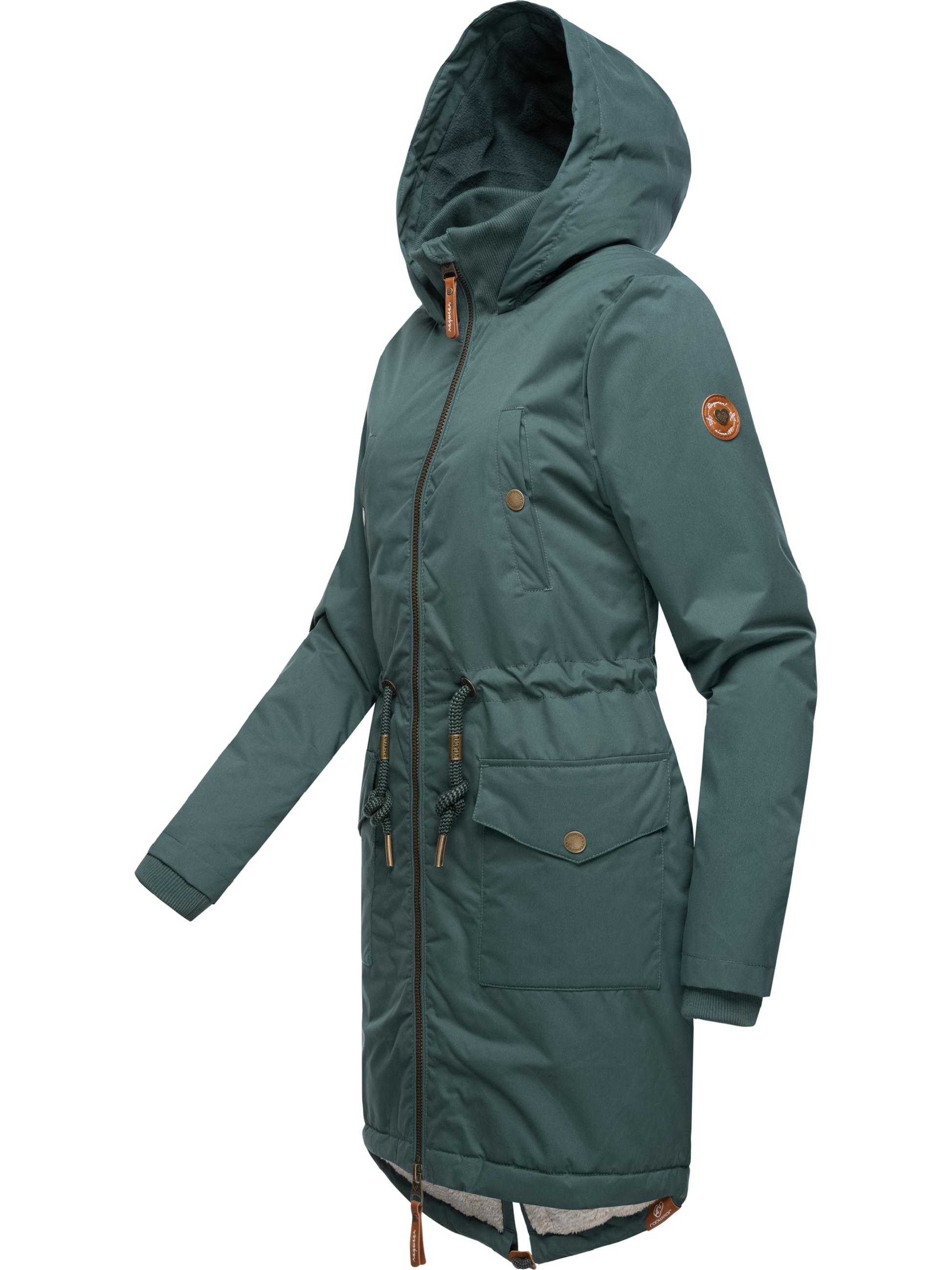 Langer Winterparka mit Kapuze "Crescend" Dark Green