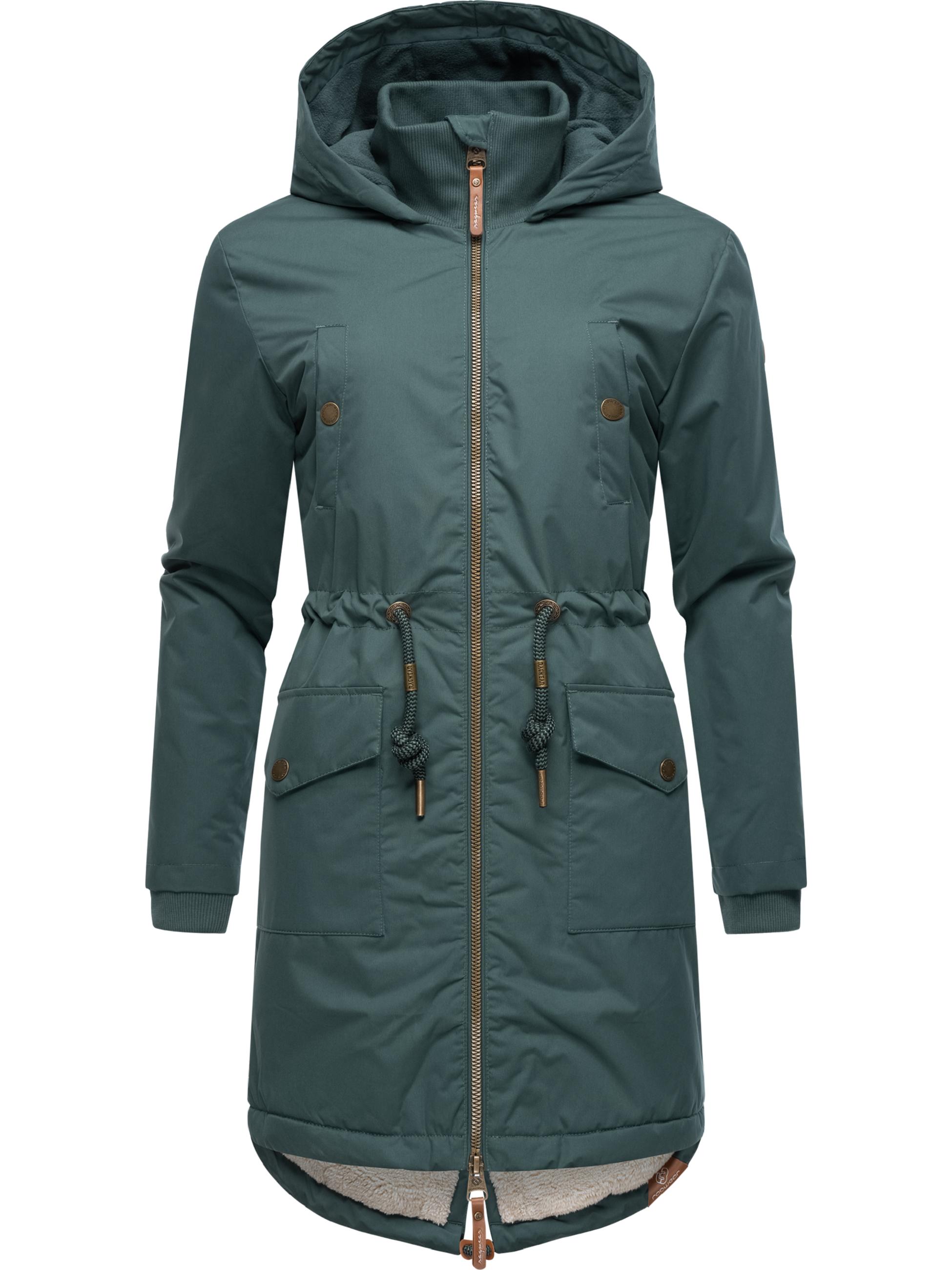 Langer Winterparka mit Kapuze "Crescend" Dark Green