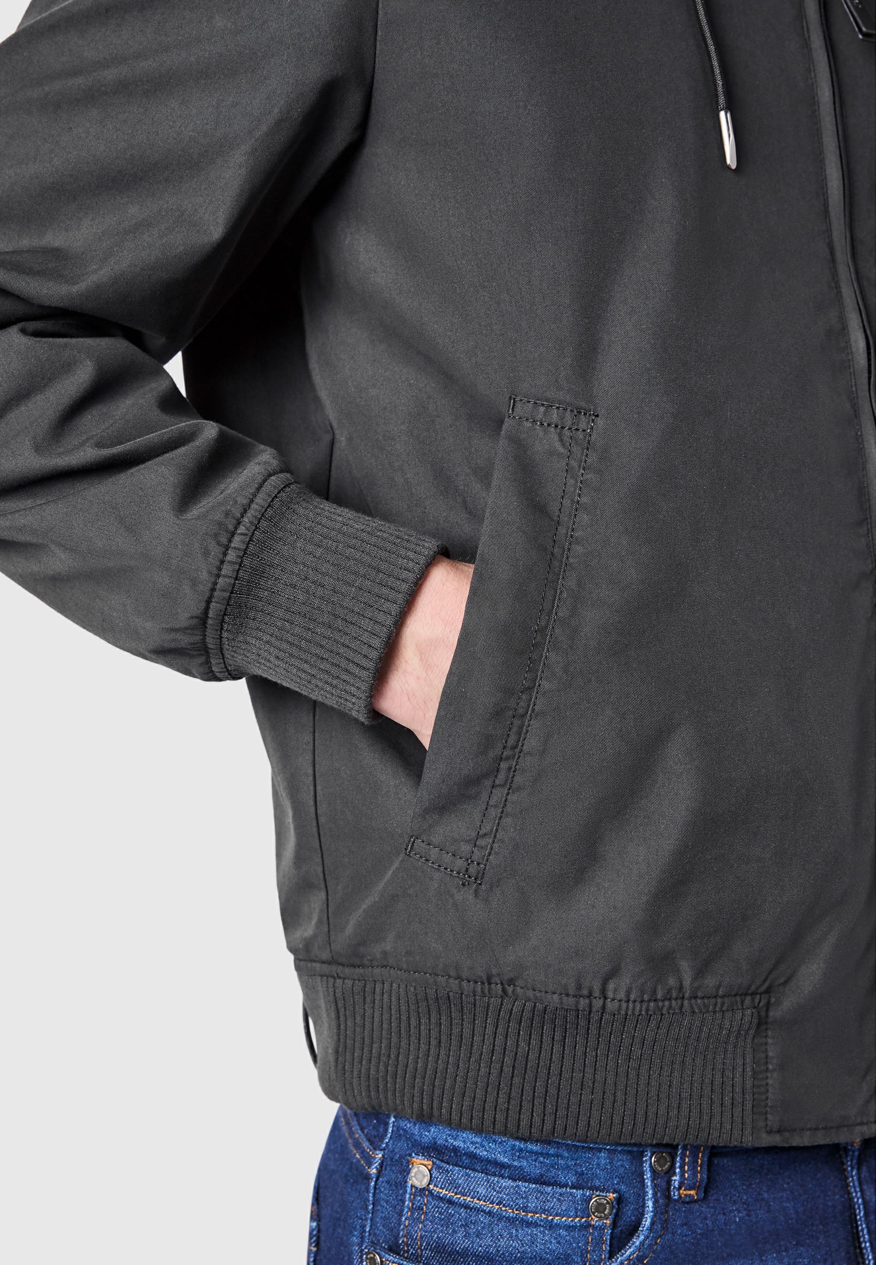 Leichte Übergangsjacke mit verstellbarer Kapuze "Crusien Hood YOUMODO" Black