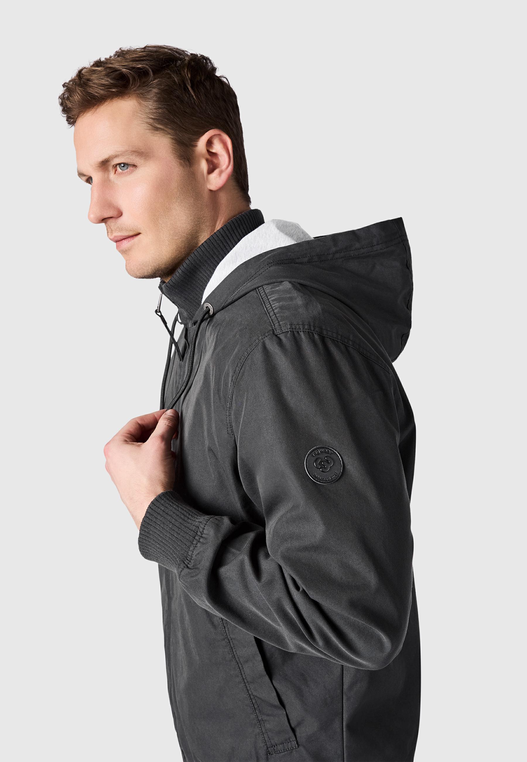 Leichte Übergangsjacke mit verstellbarer Kapuze "Crusien Hood YOUMODO" Black