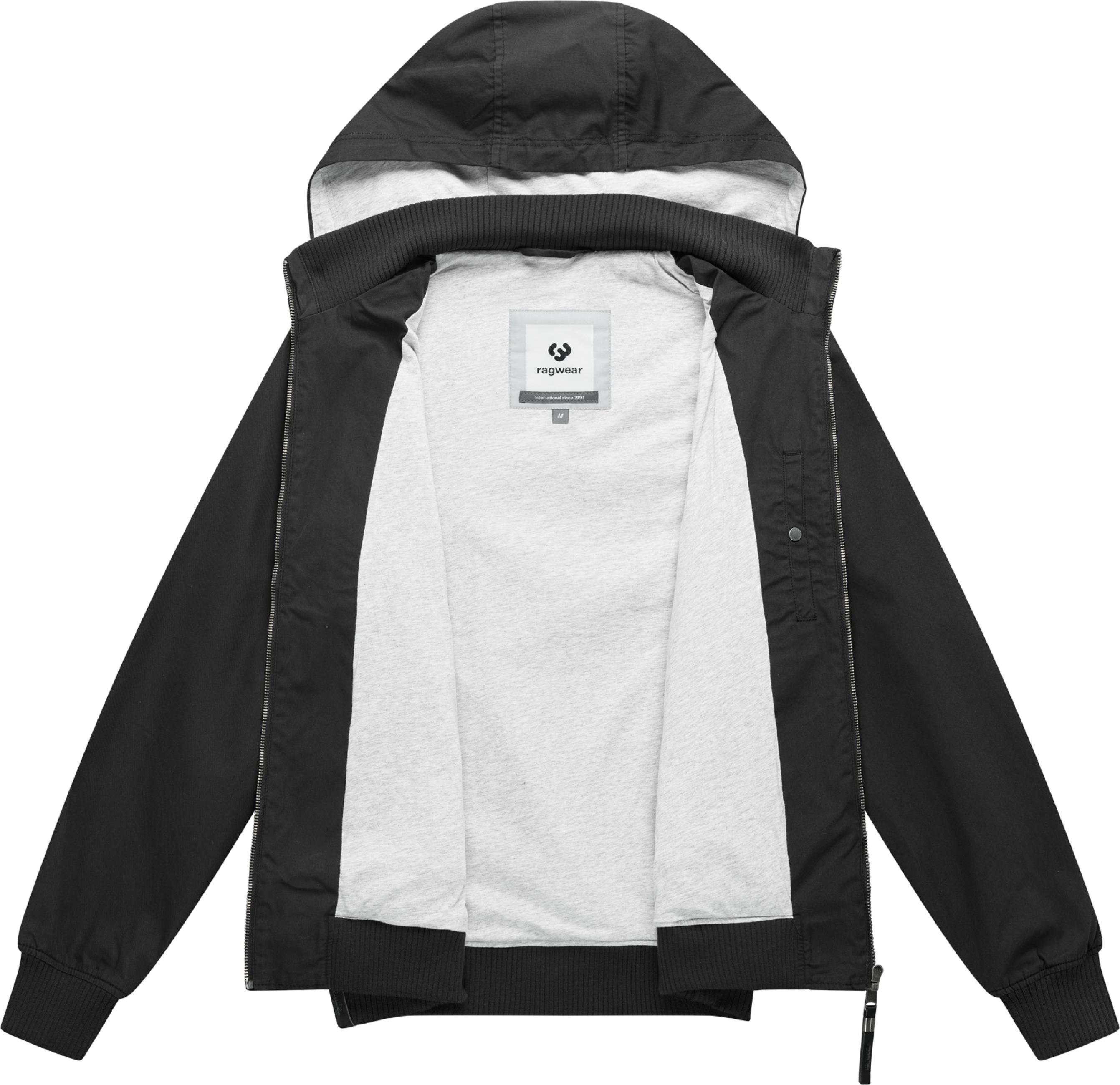 Leichte Übergangsjacke mit verstellbarer Kapuze "Crusien Hood YOUMODO" Black