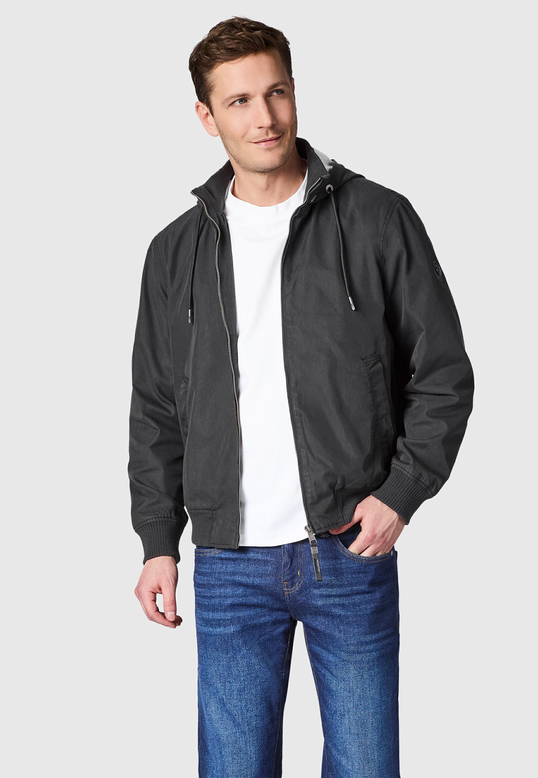 Leichte Übergangsjacke mit verstellbarer Kapuze "Crusien Hood YOUMODO" Black
