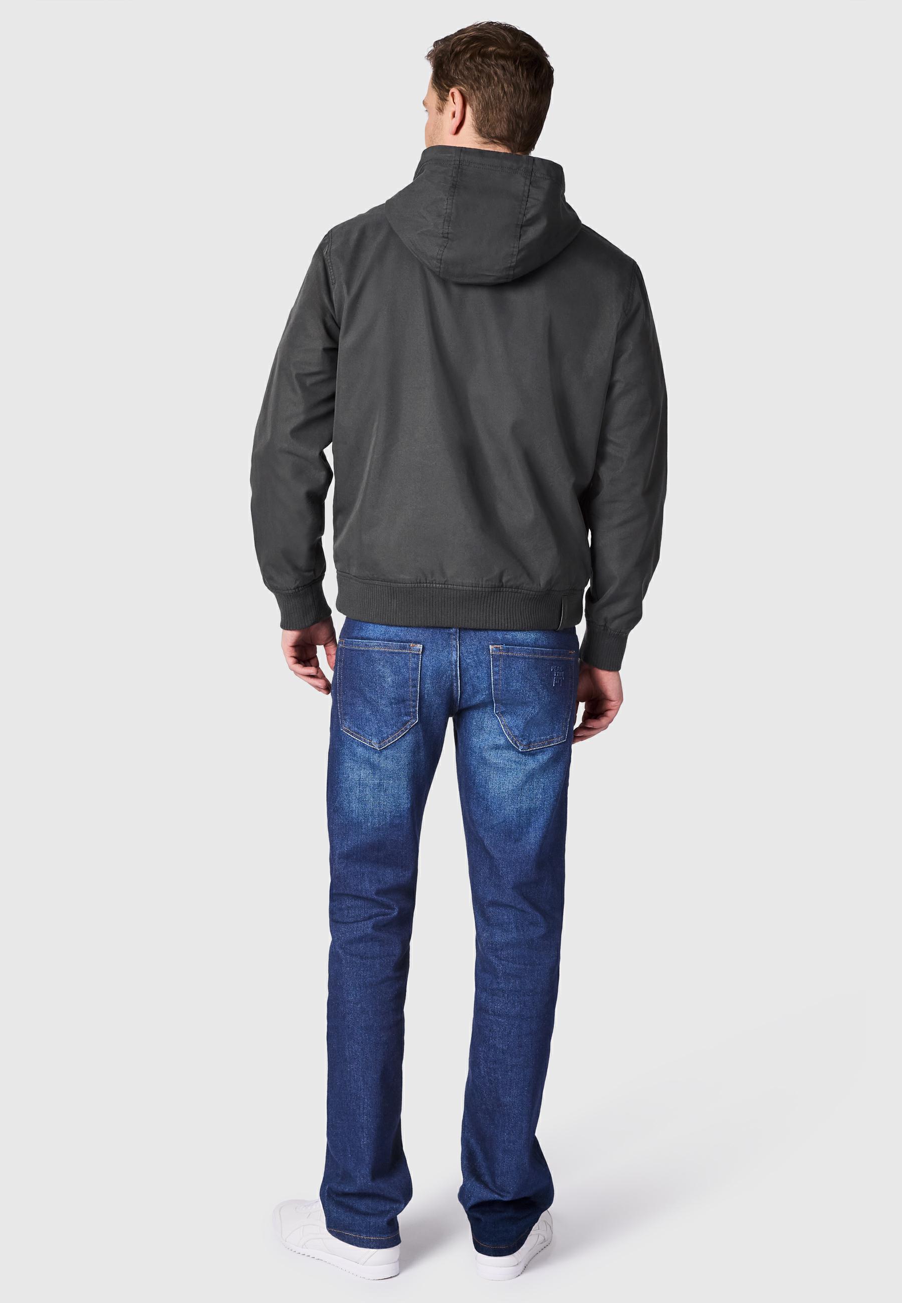 Leichte Übergangsjacke mit verstellbarer Kapuze "Crusien Hood YOUMODO" Black