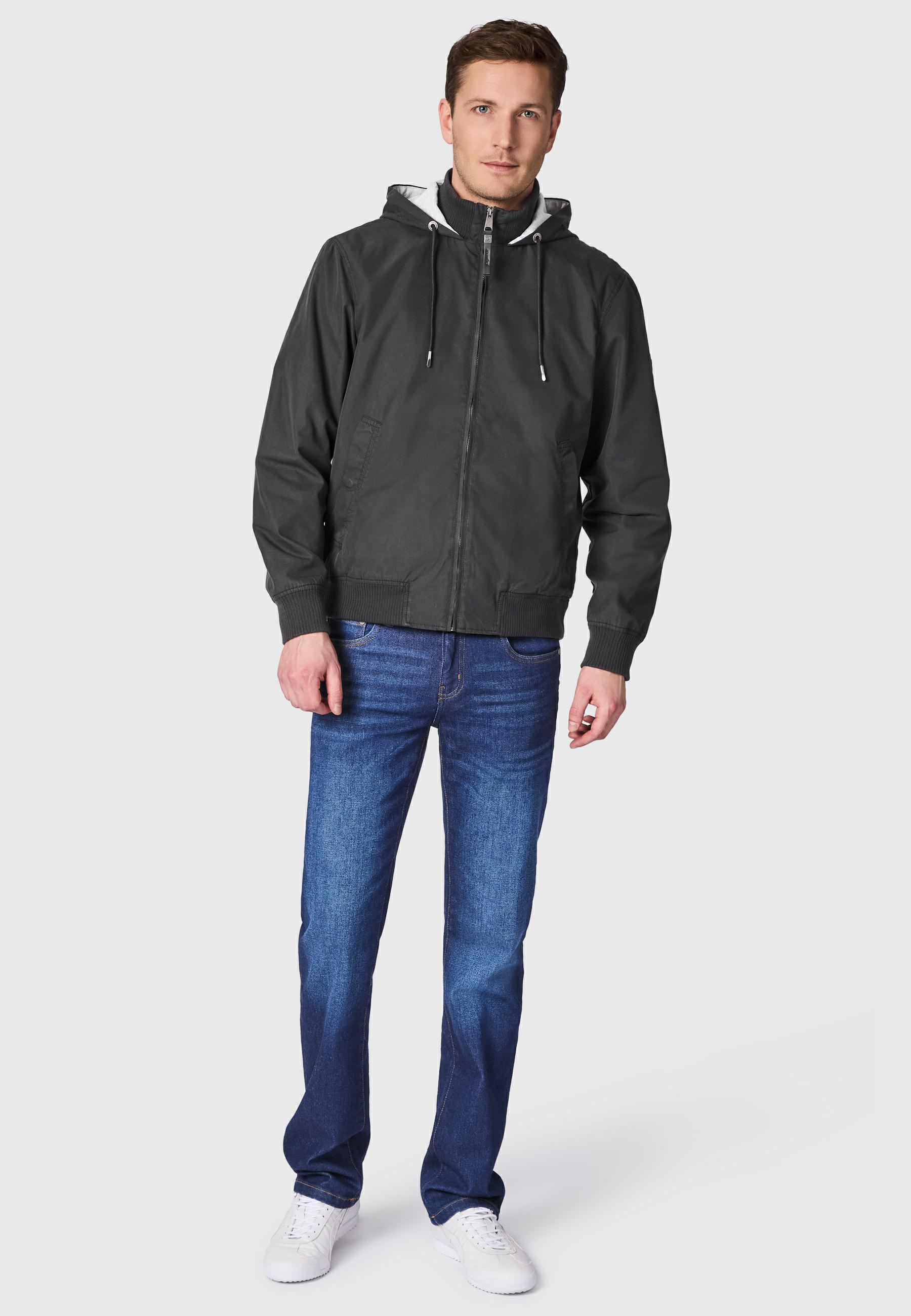 Leichte Übergangsjacke mit verstellbarer Kapuze "Crusien Hood YOUMODO" Black