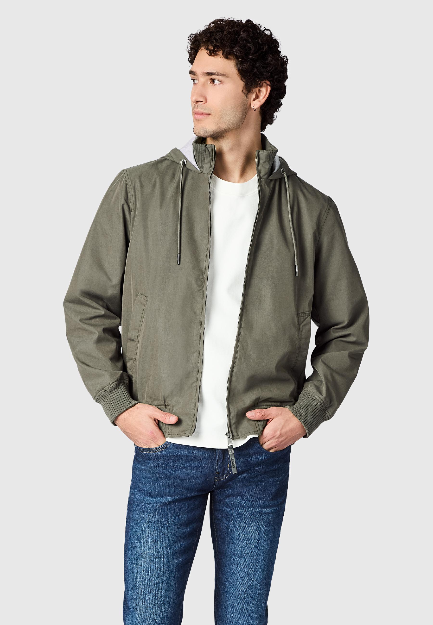 Leichte Übergangsjacke mit verstellbarer Kapuze "Crusien Hood YOUMODO" Dark Olive