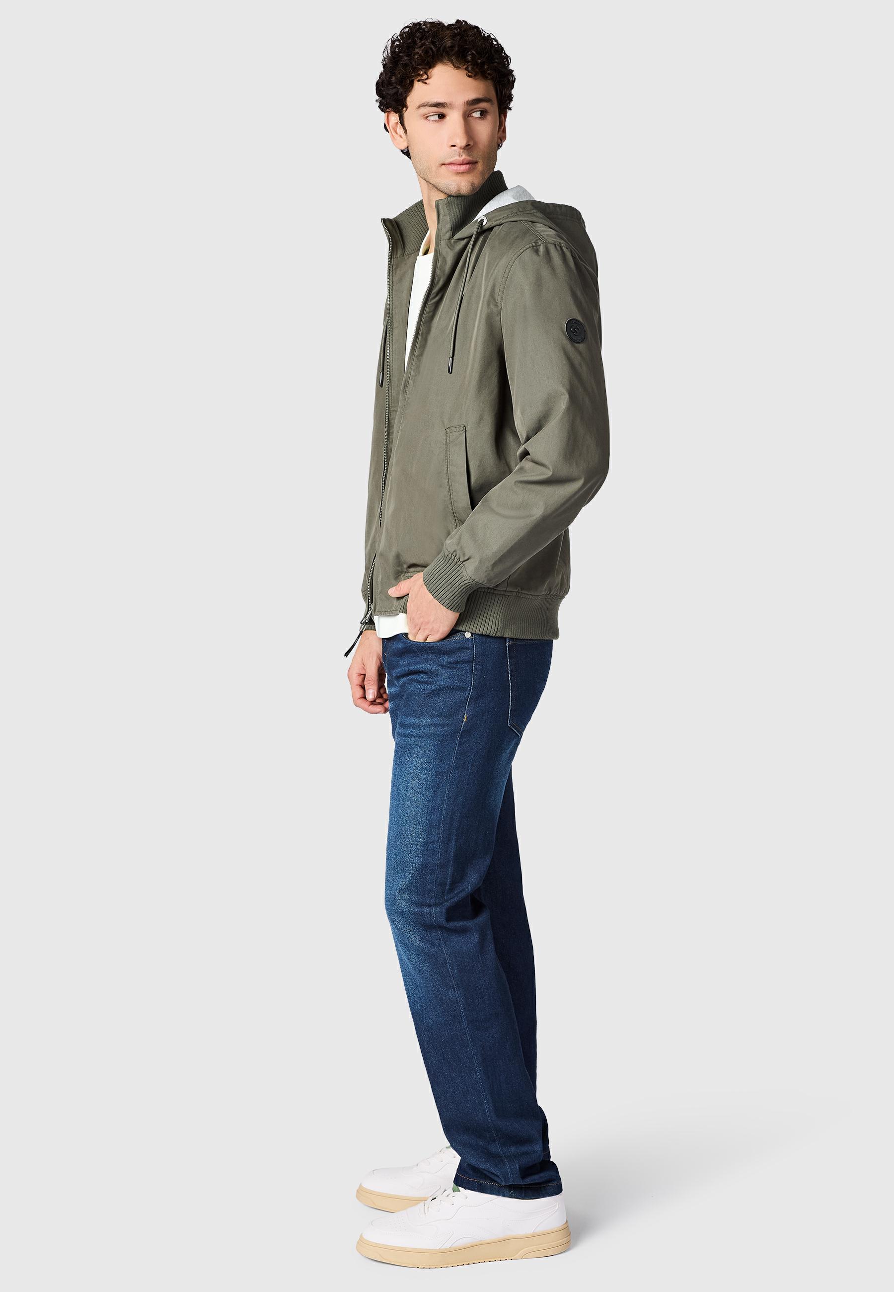 Leichte Übergangsjacke mit verstellbarer Kapuze "Crusien Hood YOUMODO" Dark Olive