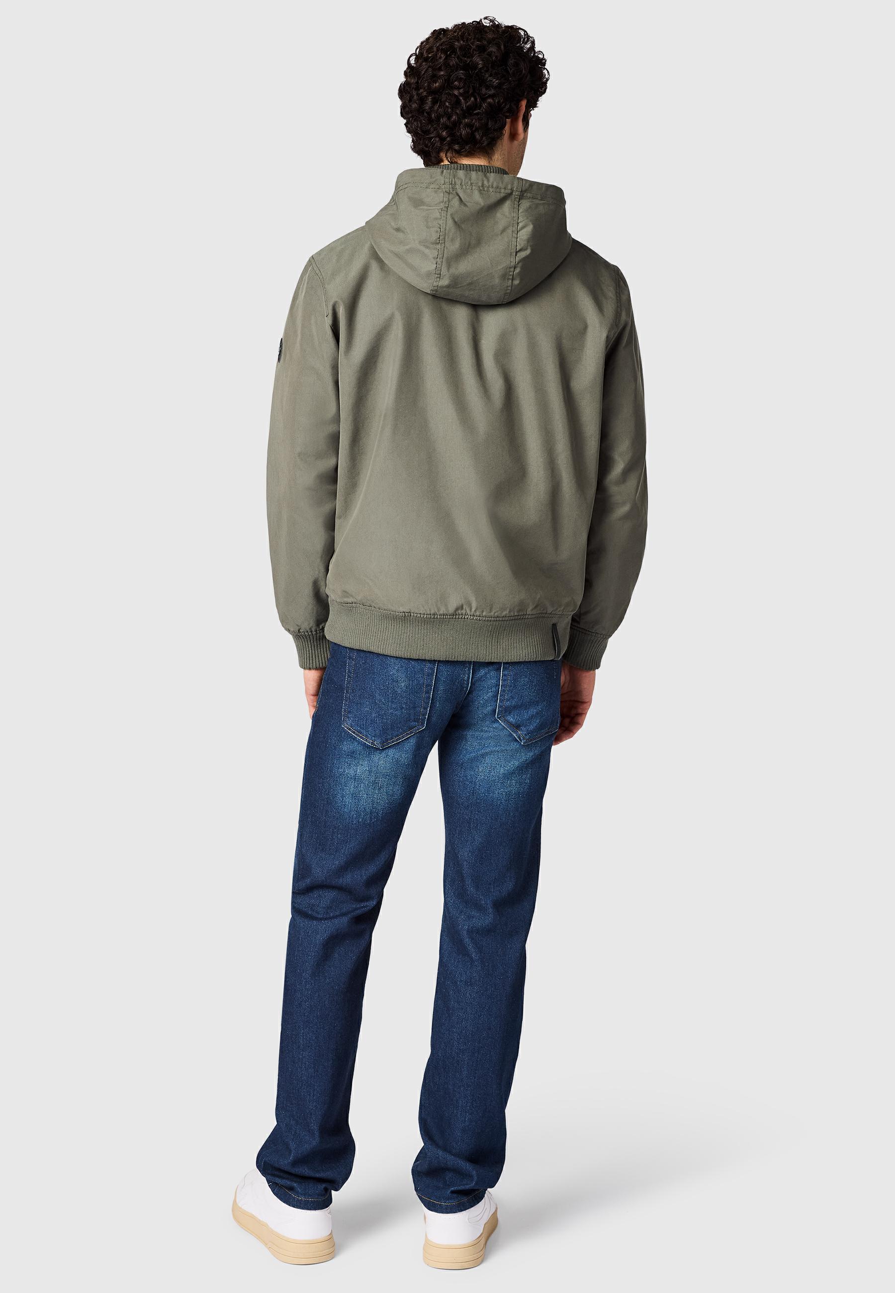 Leichte Übergangsjacke mit verstellbarer Kapuze "Crusien Hood YOUMODO" Dark Olive