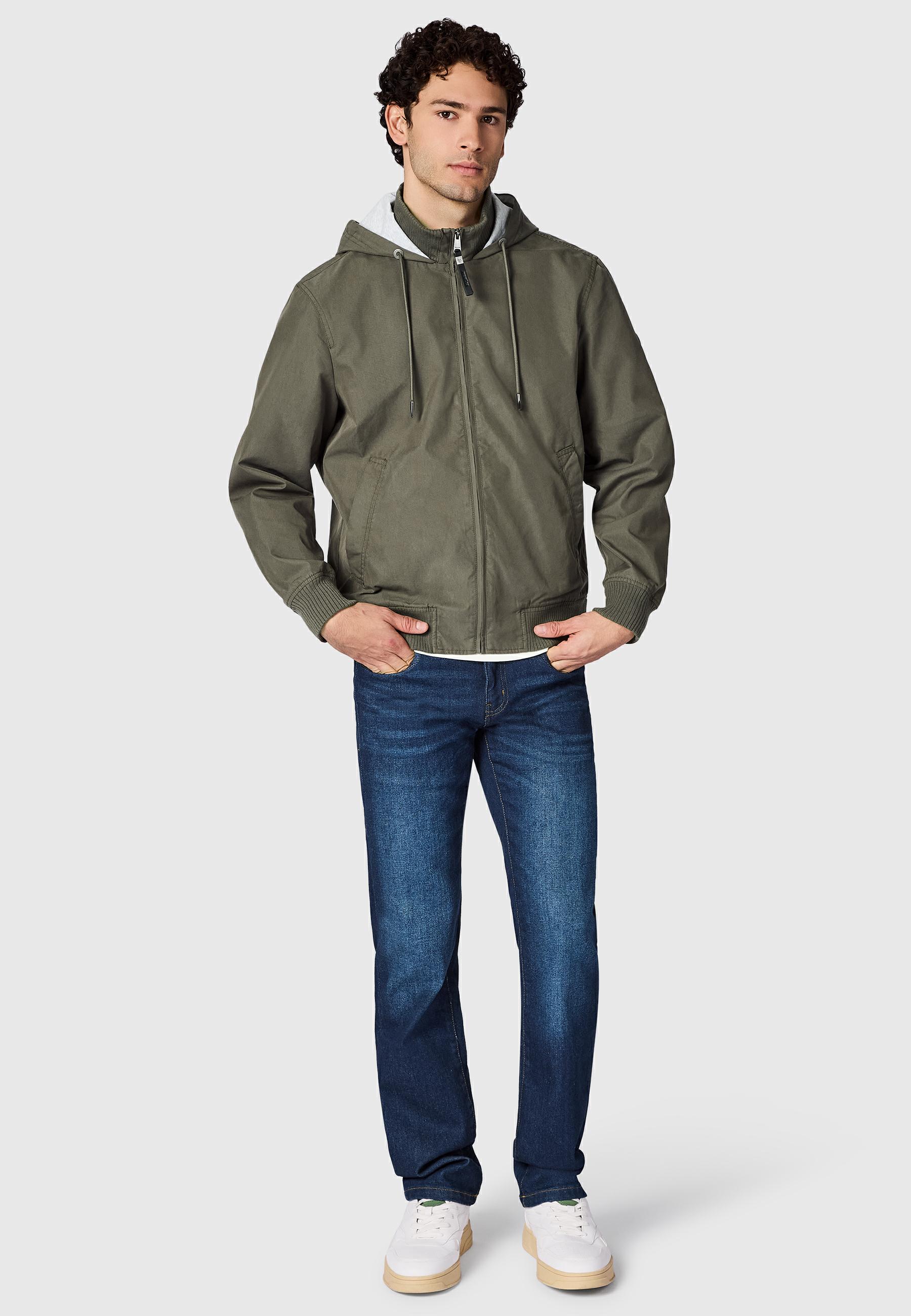 Leichte Übergangsjacke mit verstellbarer Kapuze "Crusien Hood YOUMODO" Dark Olive
