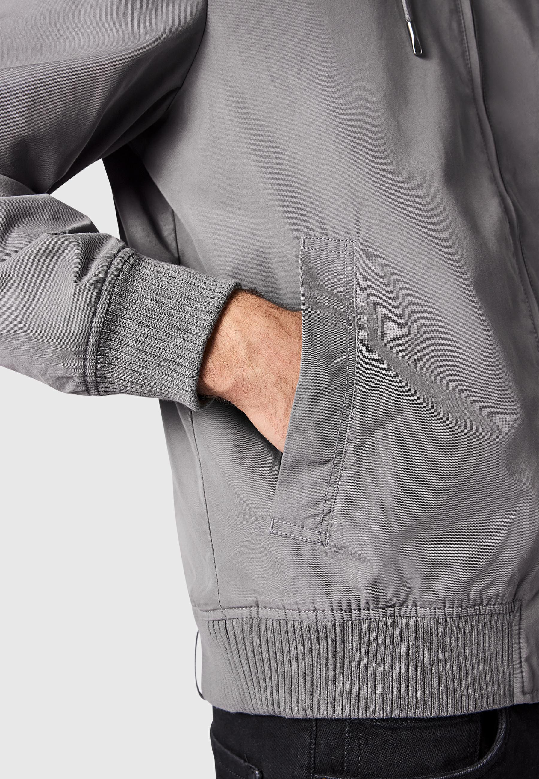 Leichte Übergangsjacke mit verstellbarer Kapuze "Crusien Hood YOUMODO" Stone Grey