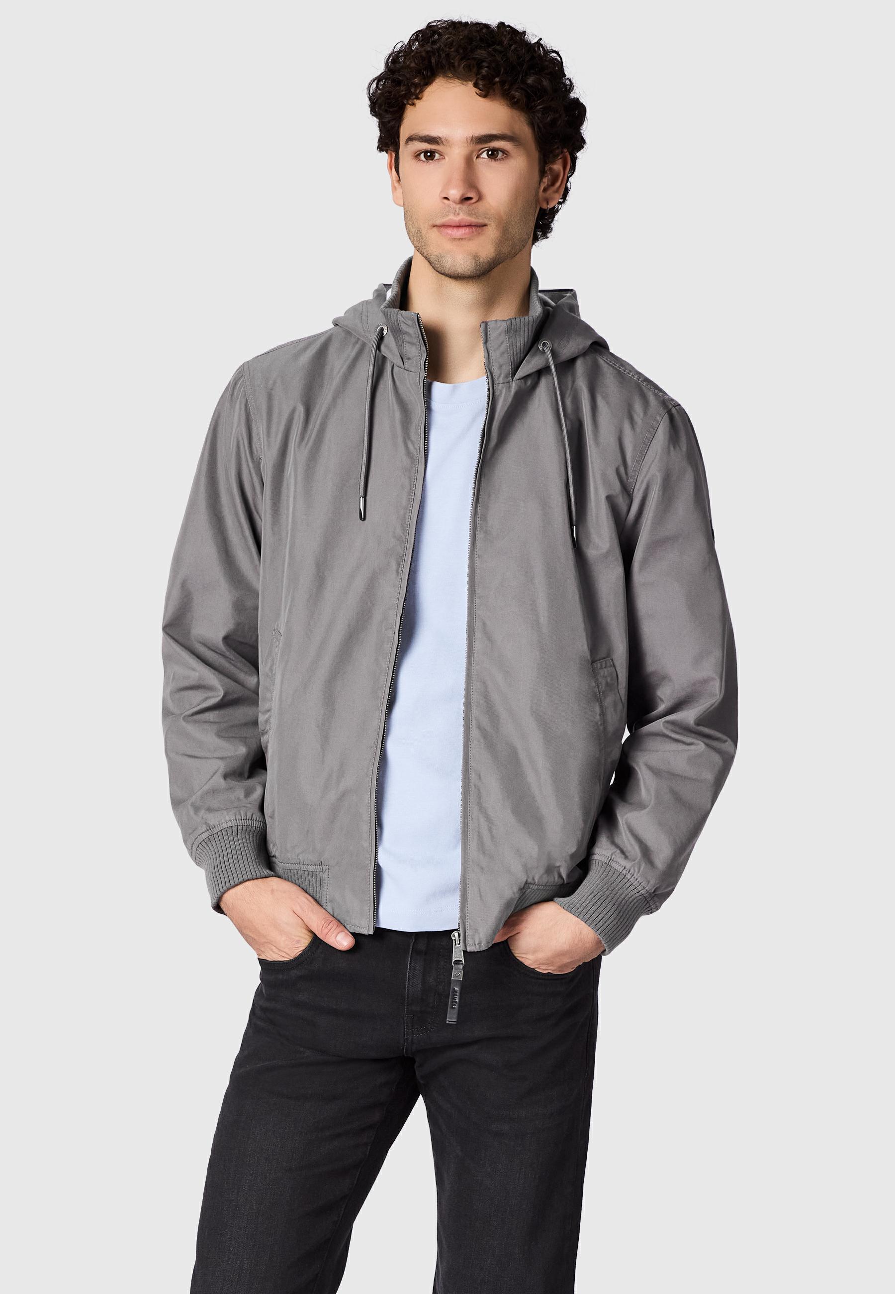 Leichte Übergangsjacke mit verstellbarer Kapuze "Crusien Hood YOUMODO" Stone Grey