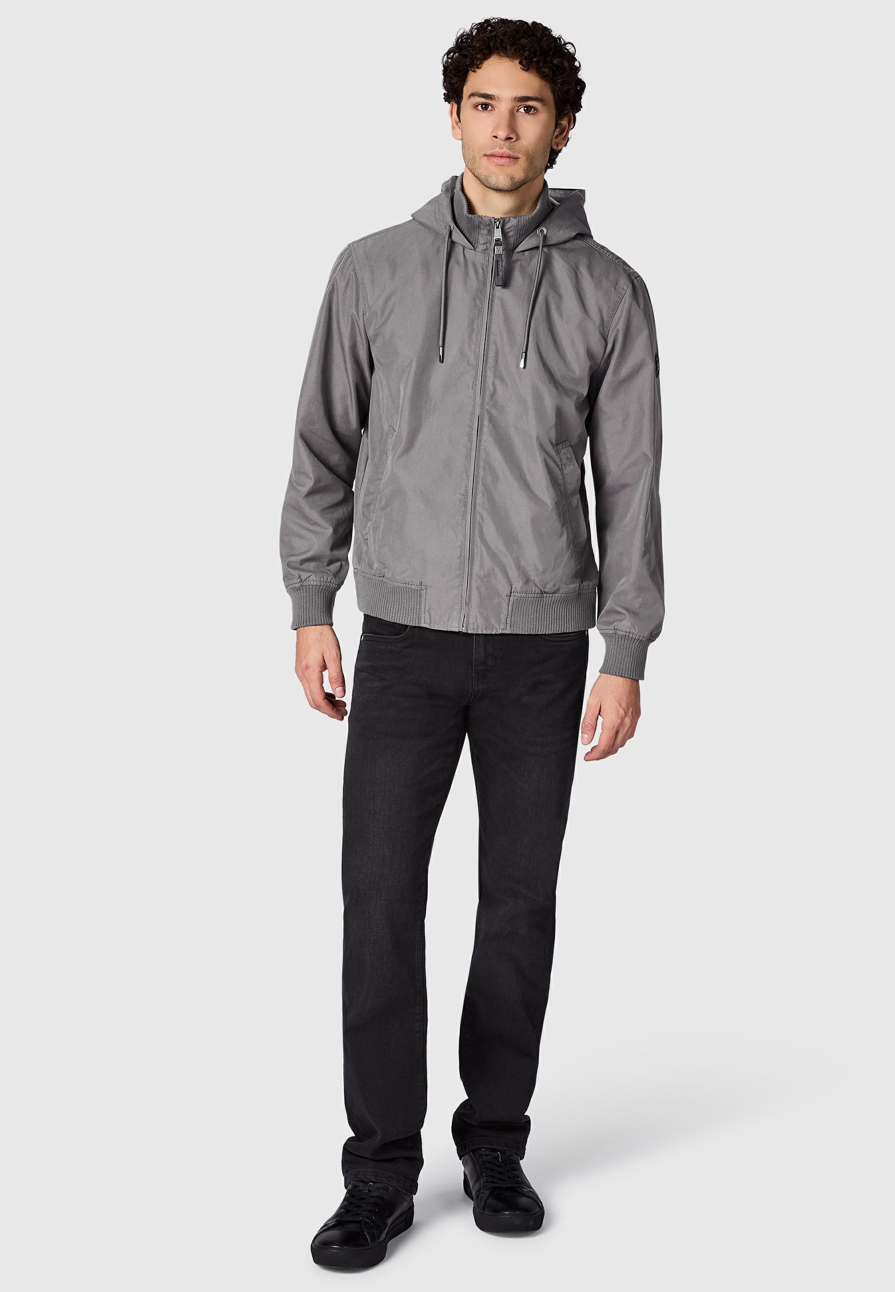 Leichte Übergangsjacke mit verstellbarer Kapuze "Crusien Hood YOUMODO" Stone Grey