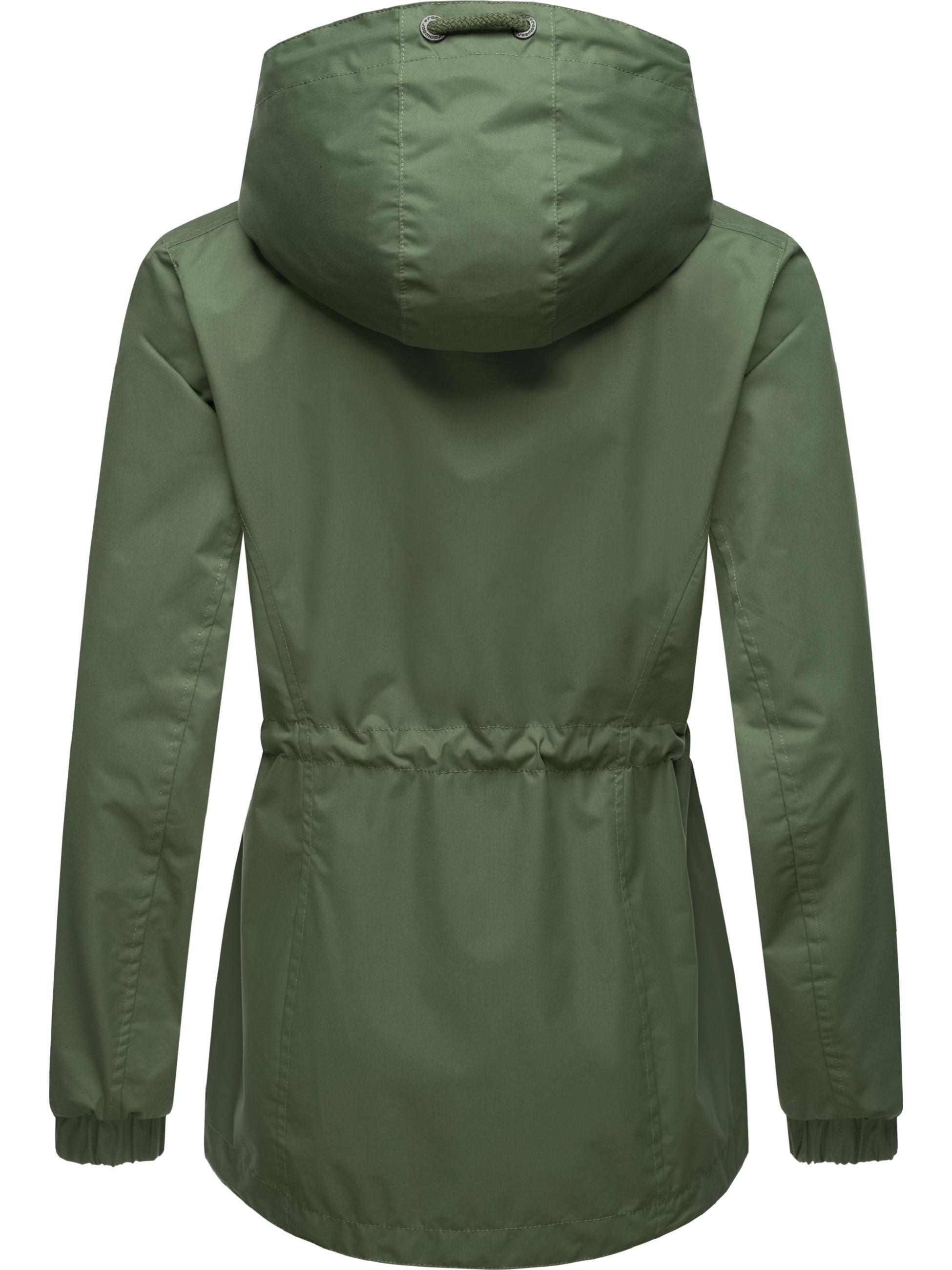 Wasserdichte Übergangsjacke mit Kapuze "Danka" Dark Olive024