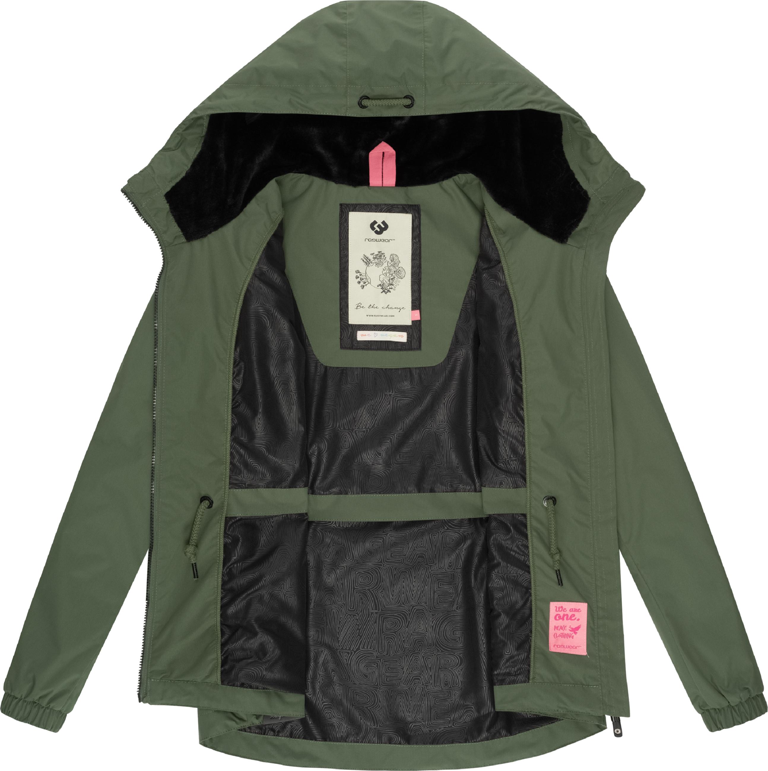 Wasserdichte Übergangsjacke mit Kapuze "Danka" Dark Olive024