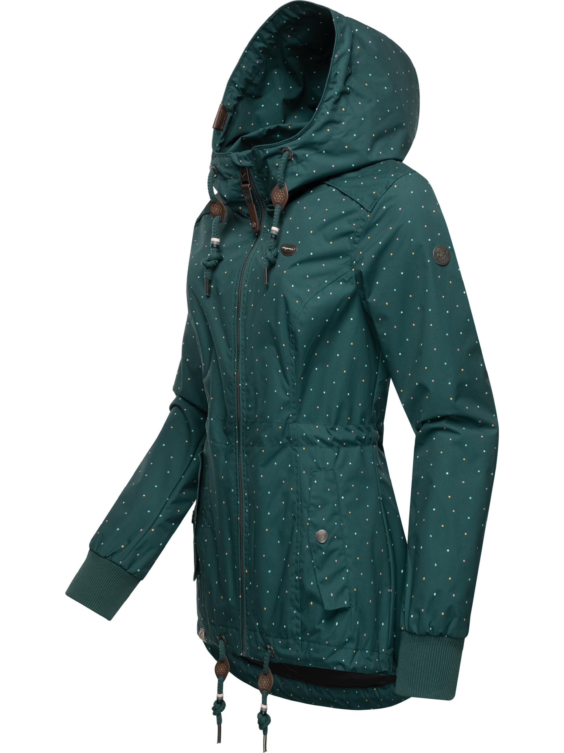 Leichte Übergangsjacke mit Kapuze "Danka Dots" Dark Green23