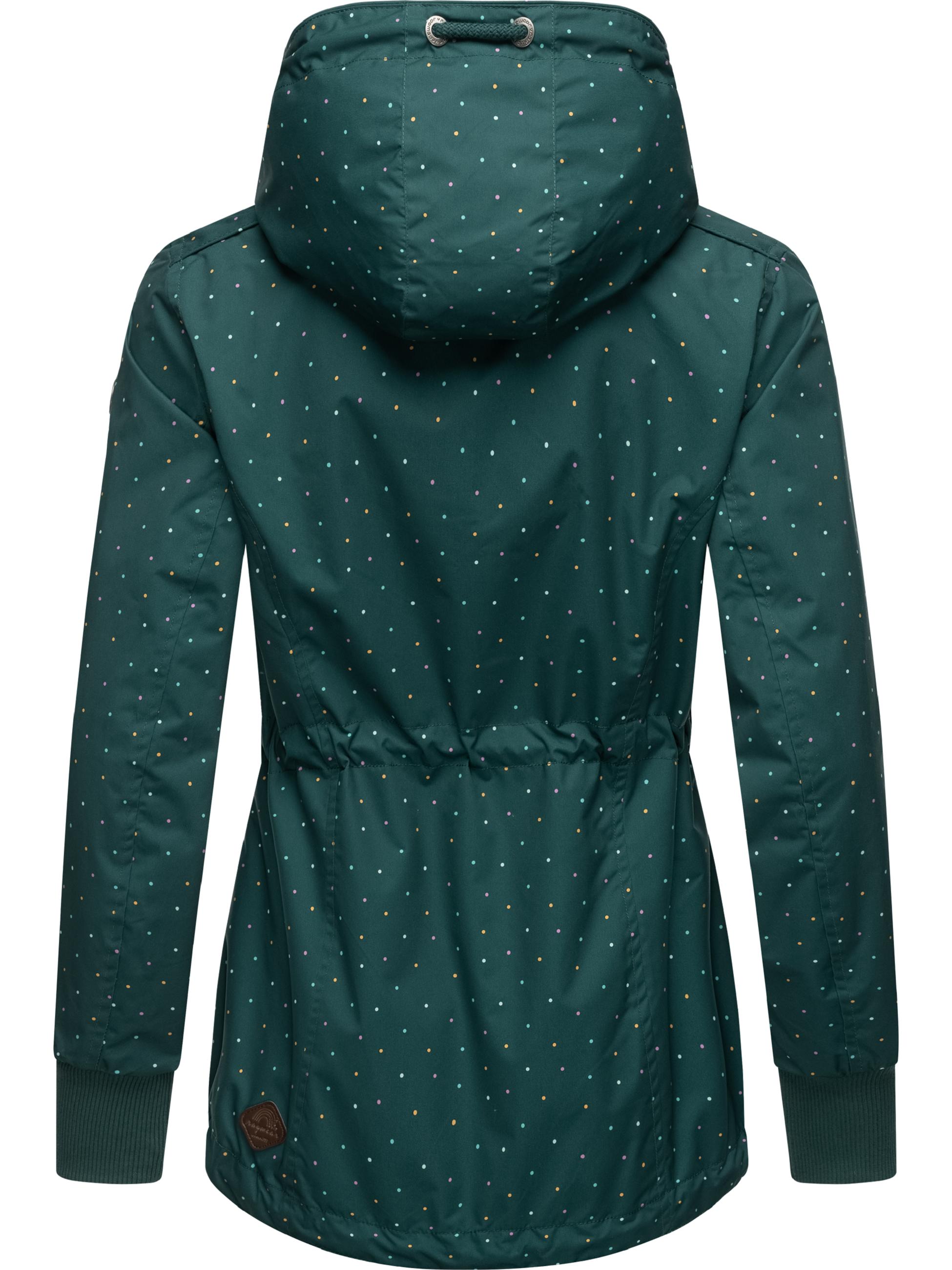 Leichte Übergangsjacke mit Kapuze "Danka Dots" Dark Green23