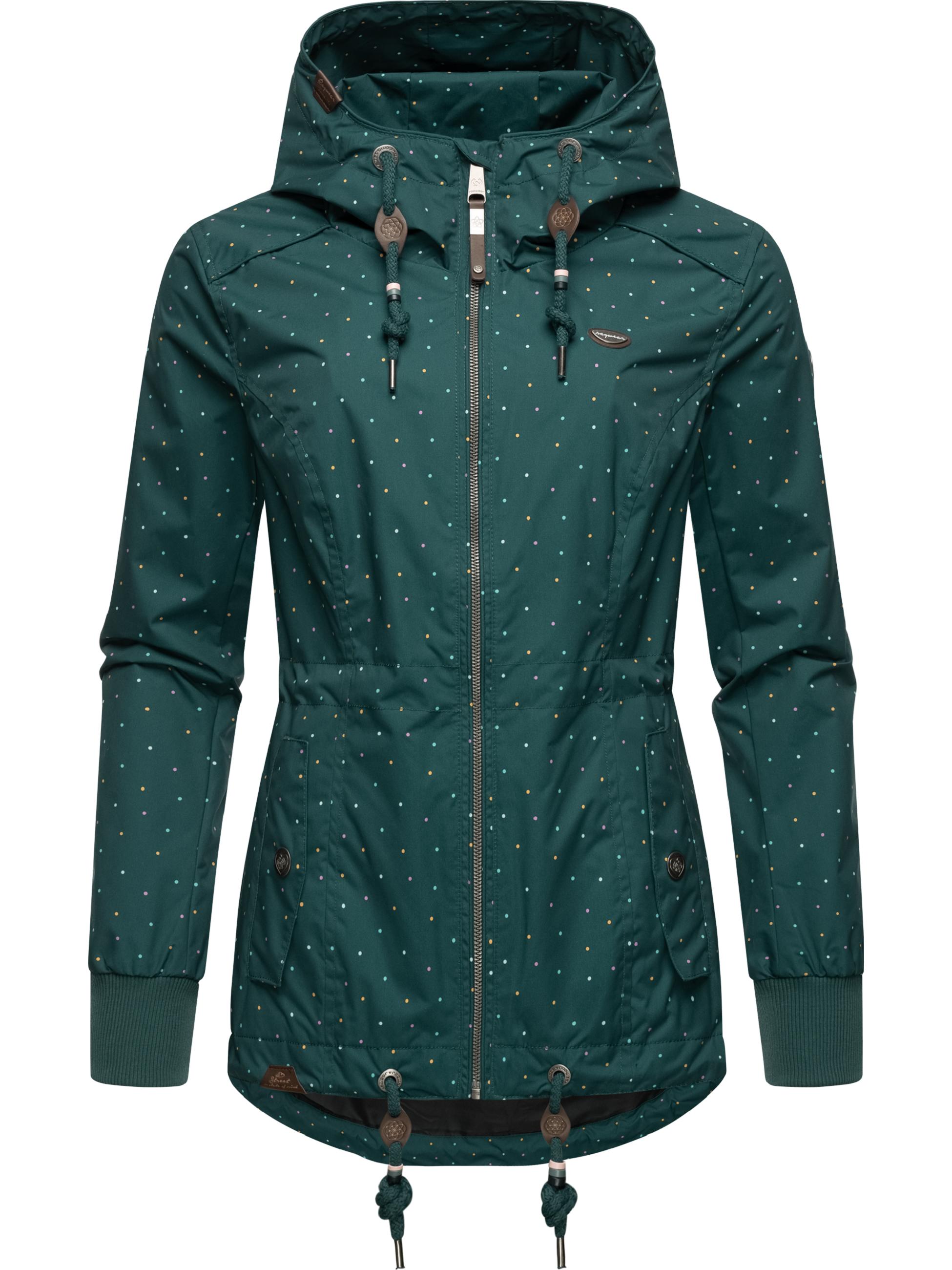 Leichte Übergangsjacke mit Kapuze "Danka Dots" Dark Green23