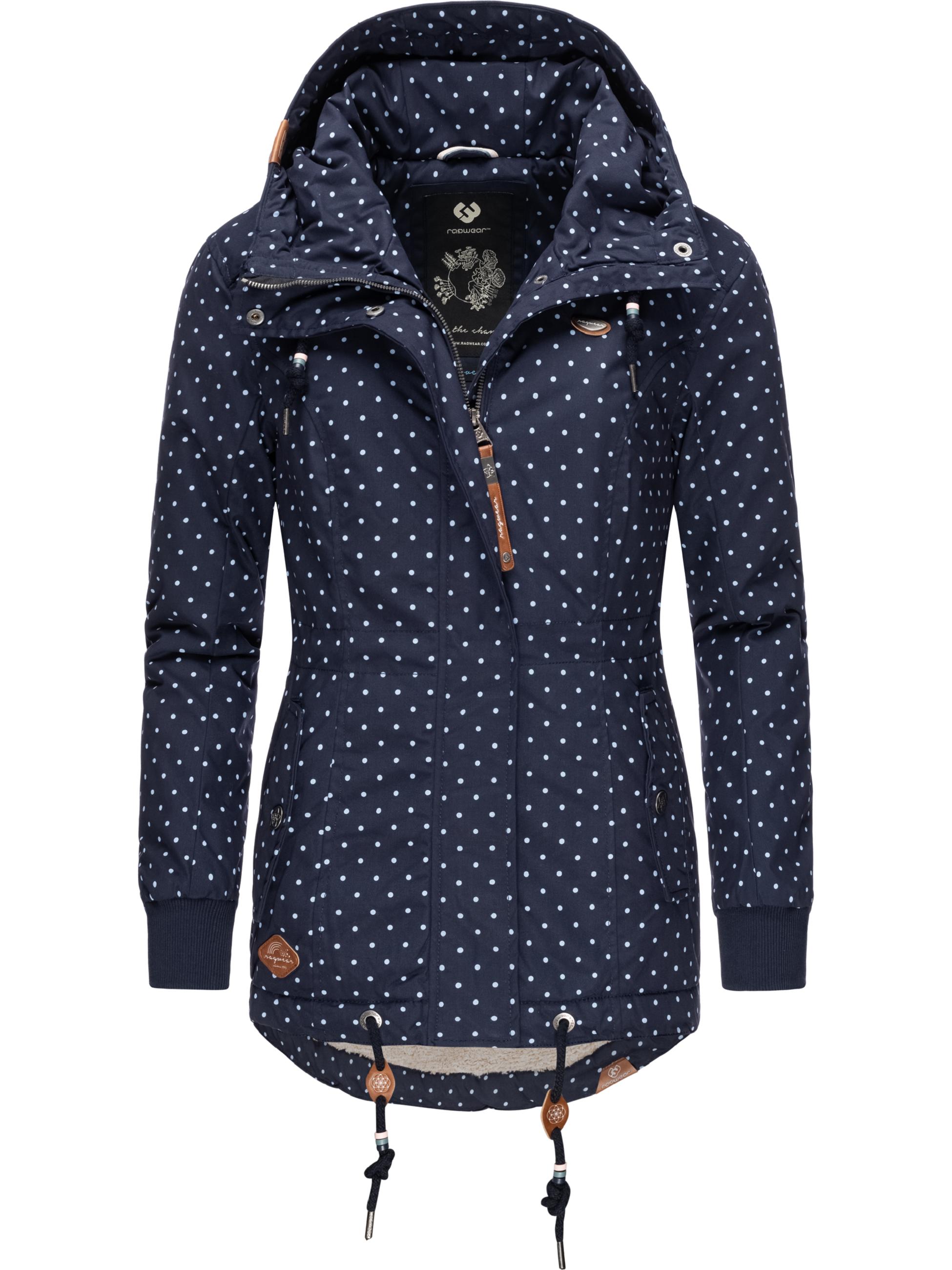 Kurzer Wintermantel mit Kapuze "Danka Dots II Intl." Navy