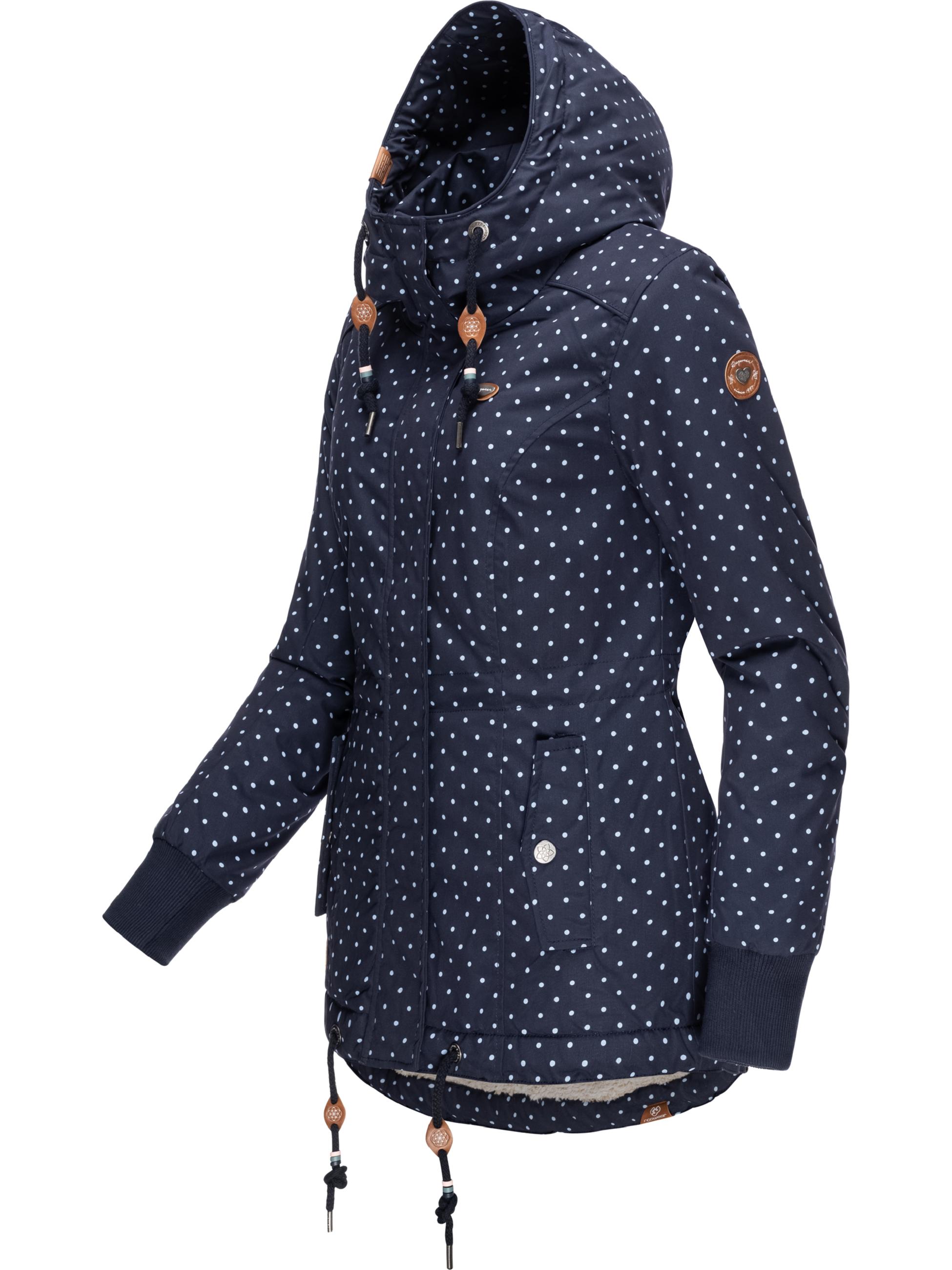 Kurzer Wintermantel mit Kapuze "Danka Dots II Intl." Navy