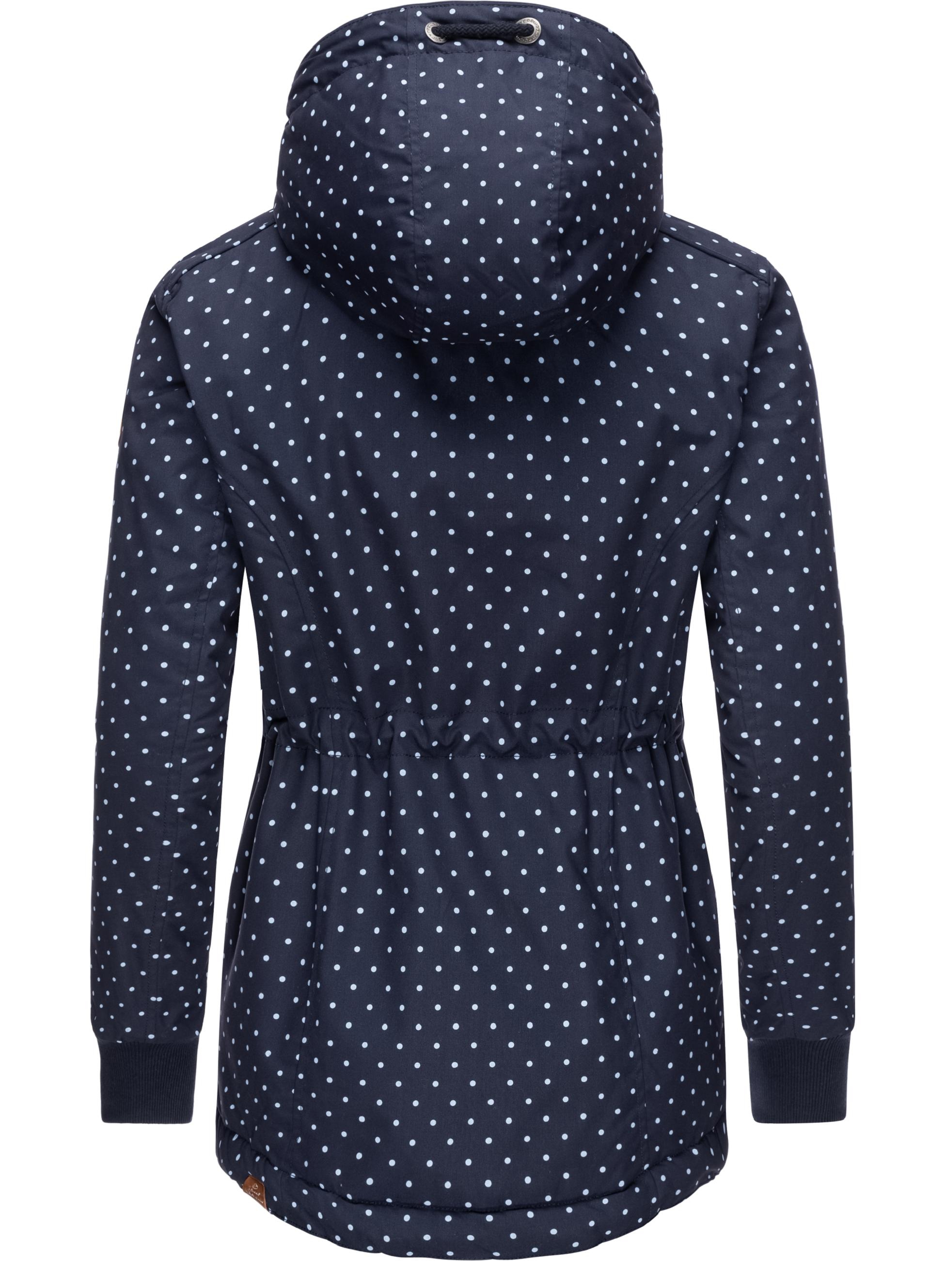 Kurzer Wintermantel mit Kapuze "Danka Dots II Intl." Navy