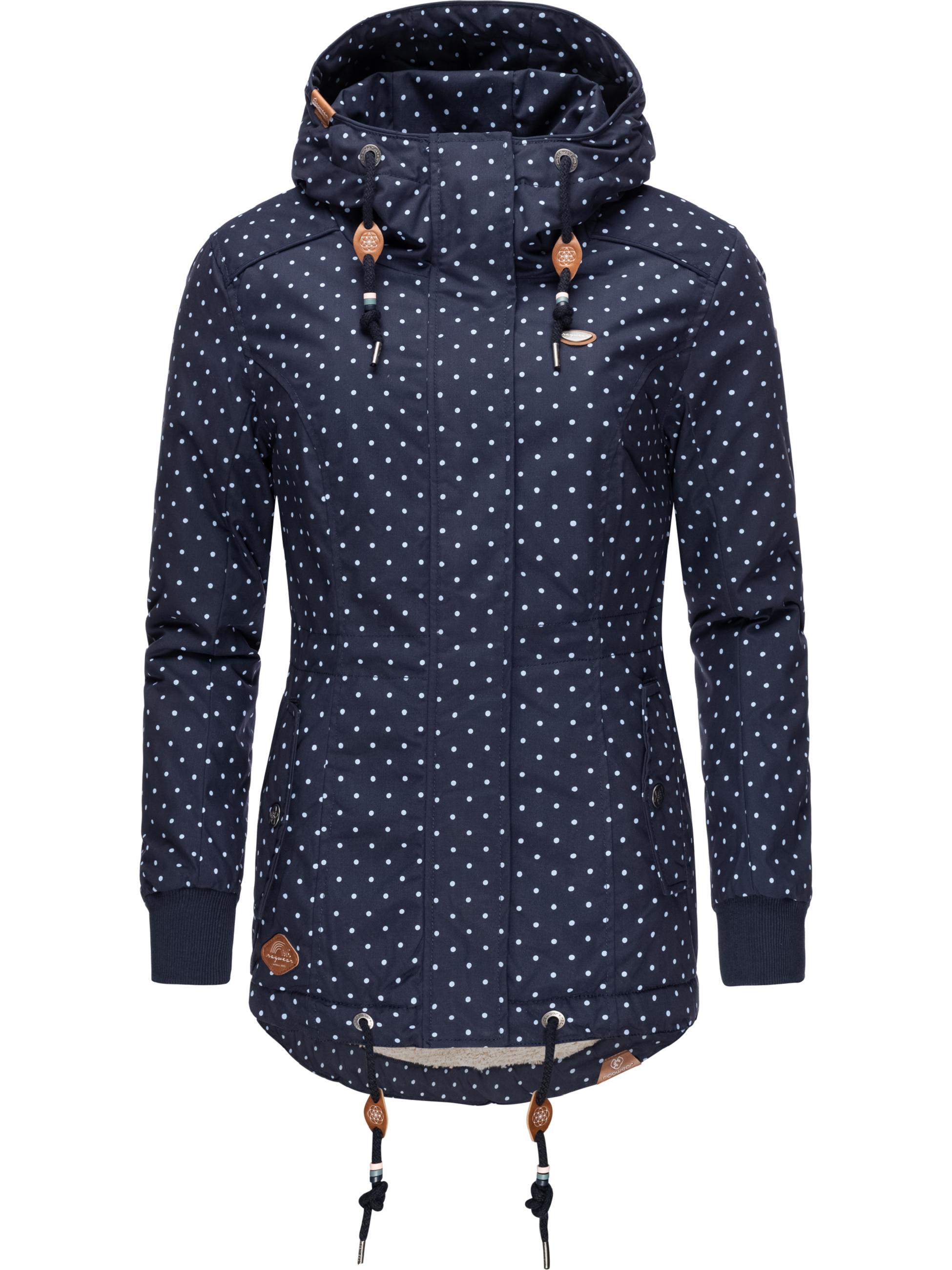 Kurzer Wintermantel mit Kapuze "Danka Dots II Intl." Navy