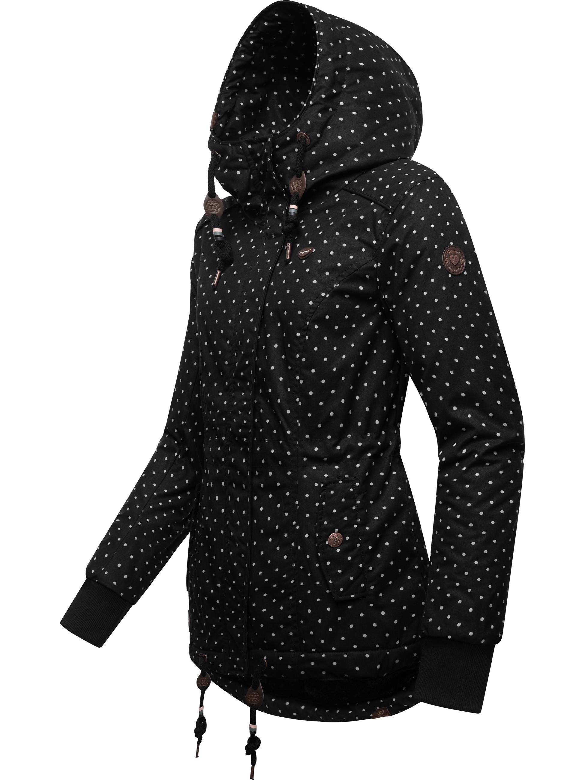 Kurzer Wintermantel mit Kapuze "Danka Dots Intl." Black22