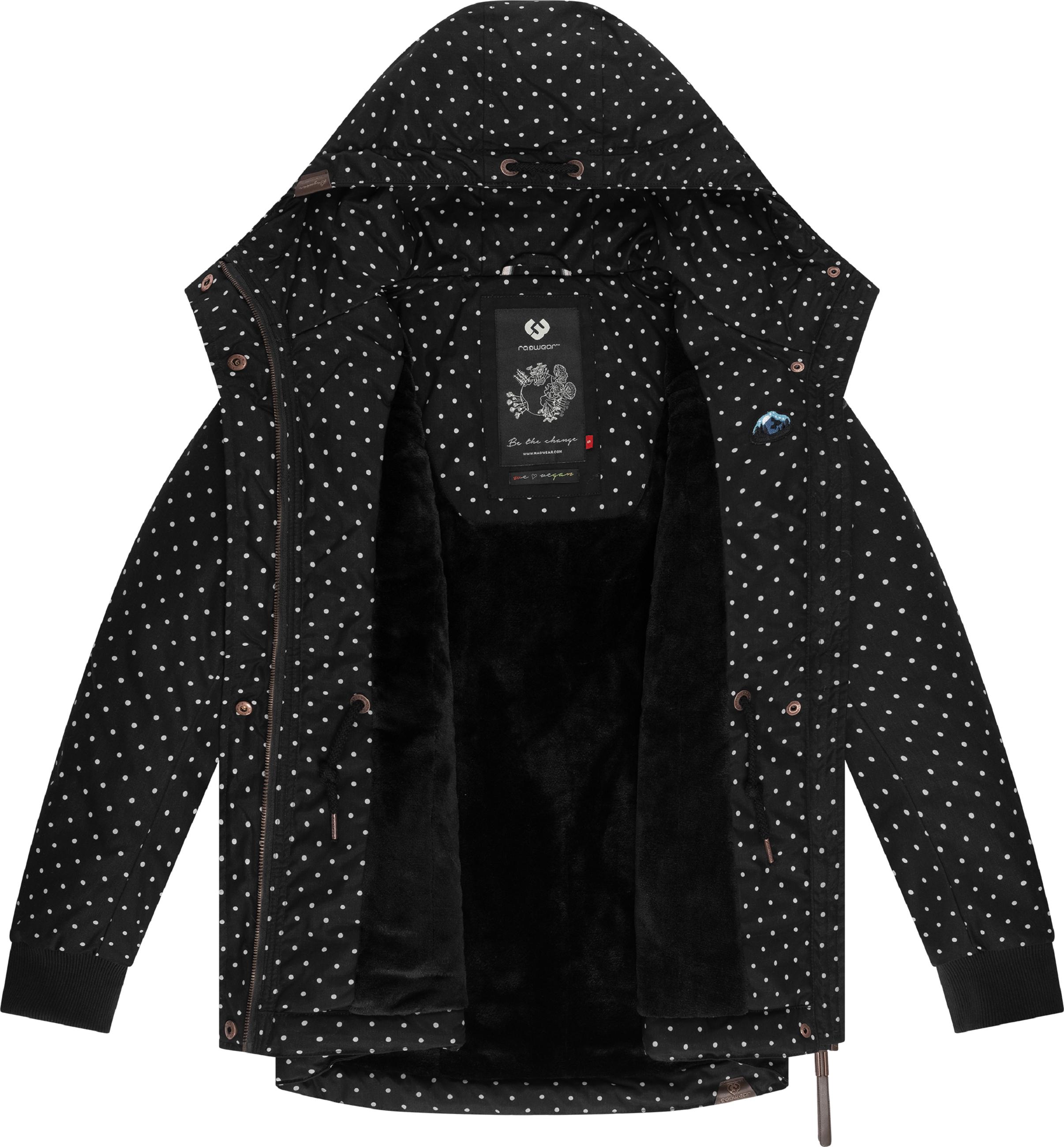 Kurzer Wintermantel mit Kapuze "Danka Dots Intl." Black22