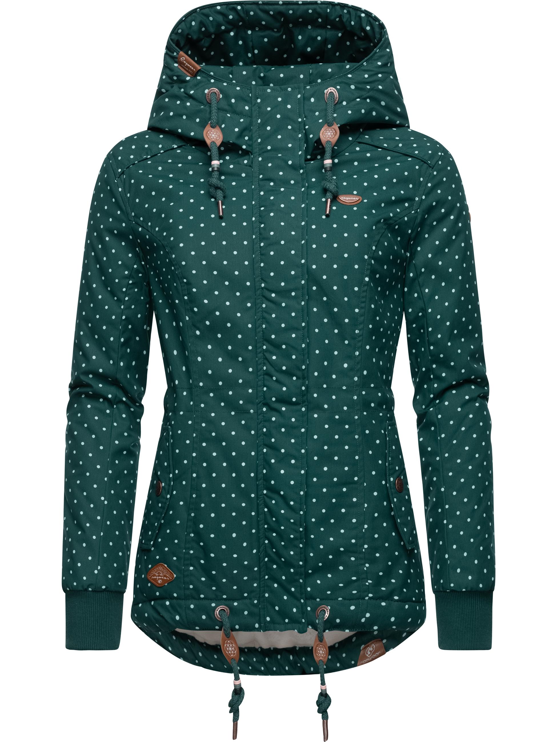 Kurzer Wintermantel mit Kapuze "Danka Dots Intl." Dark Green22