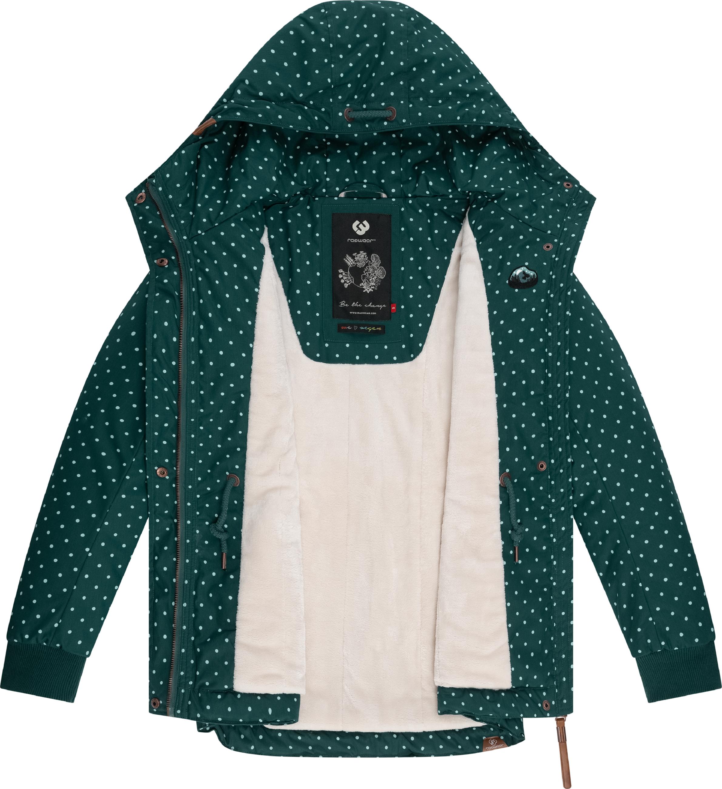 Kurzer Wintermantel mit Kapuze "Danka Dots Intl." Dark Green22