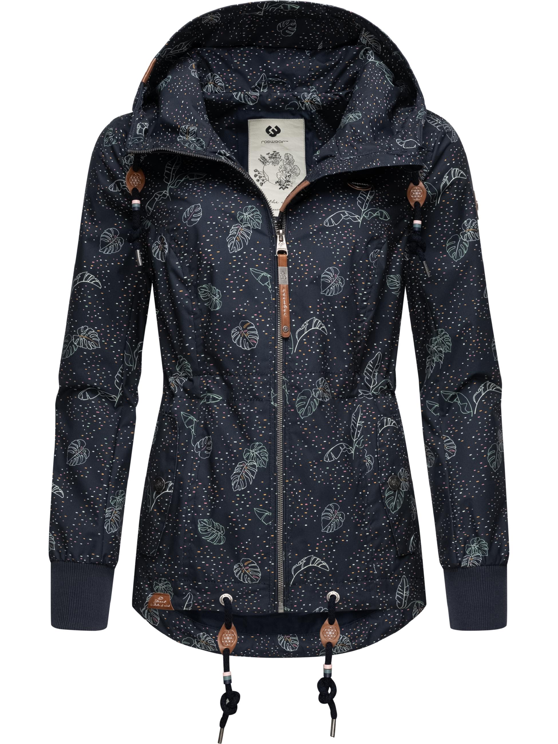 Leichte Übergangsjacke mit Kapuze "Danka Leaves" Navy22