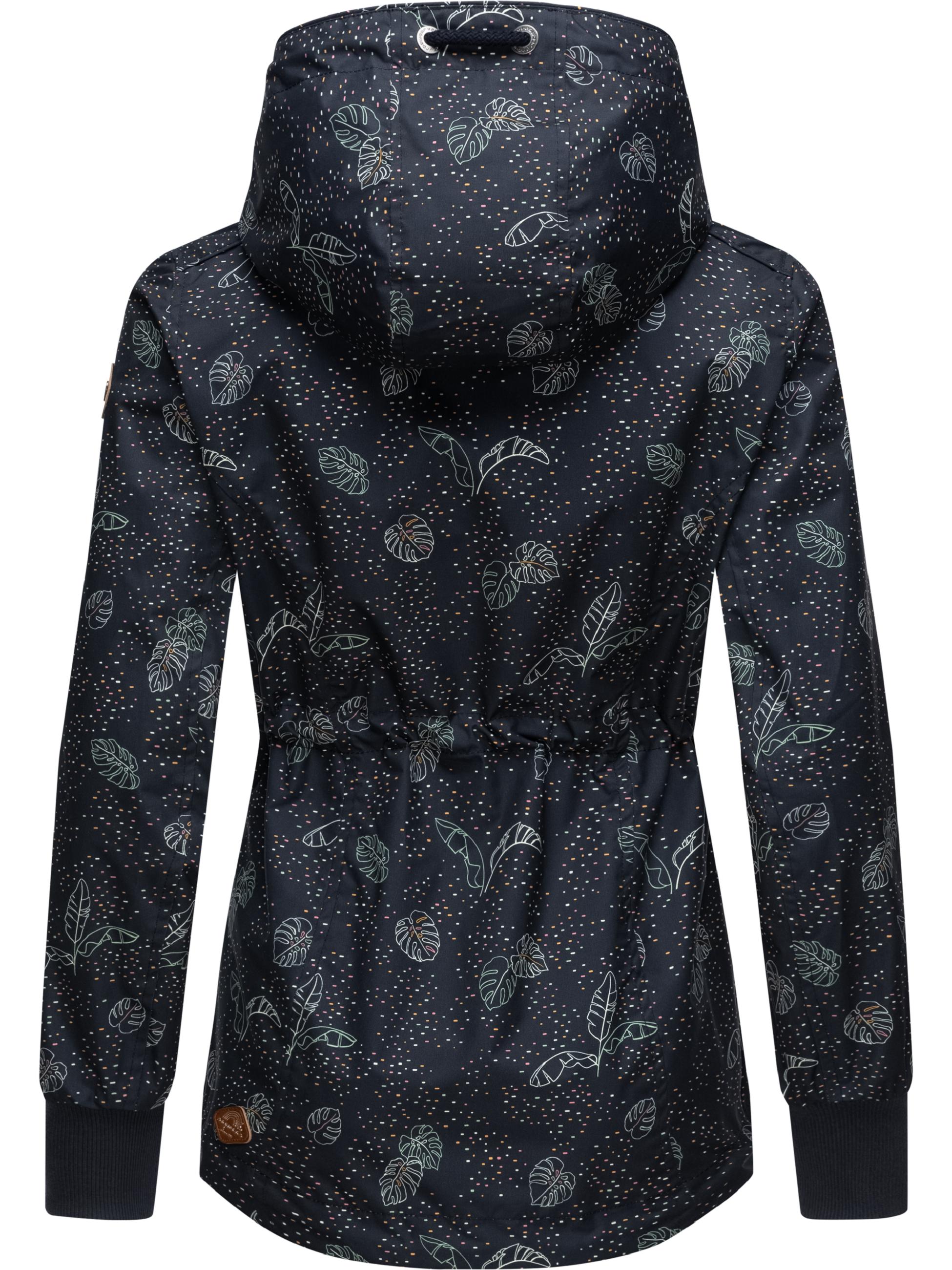 Leichte Übergangsjacke mit Kapuze "Danka Leaves" Navy22