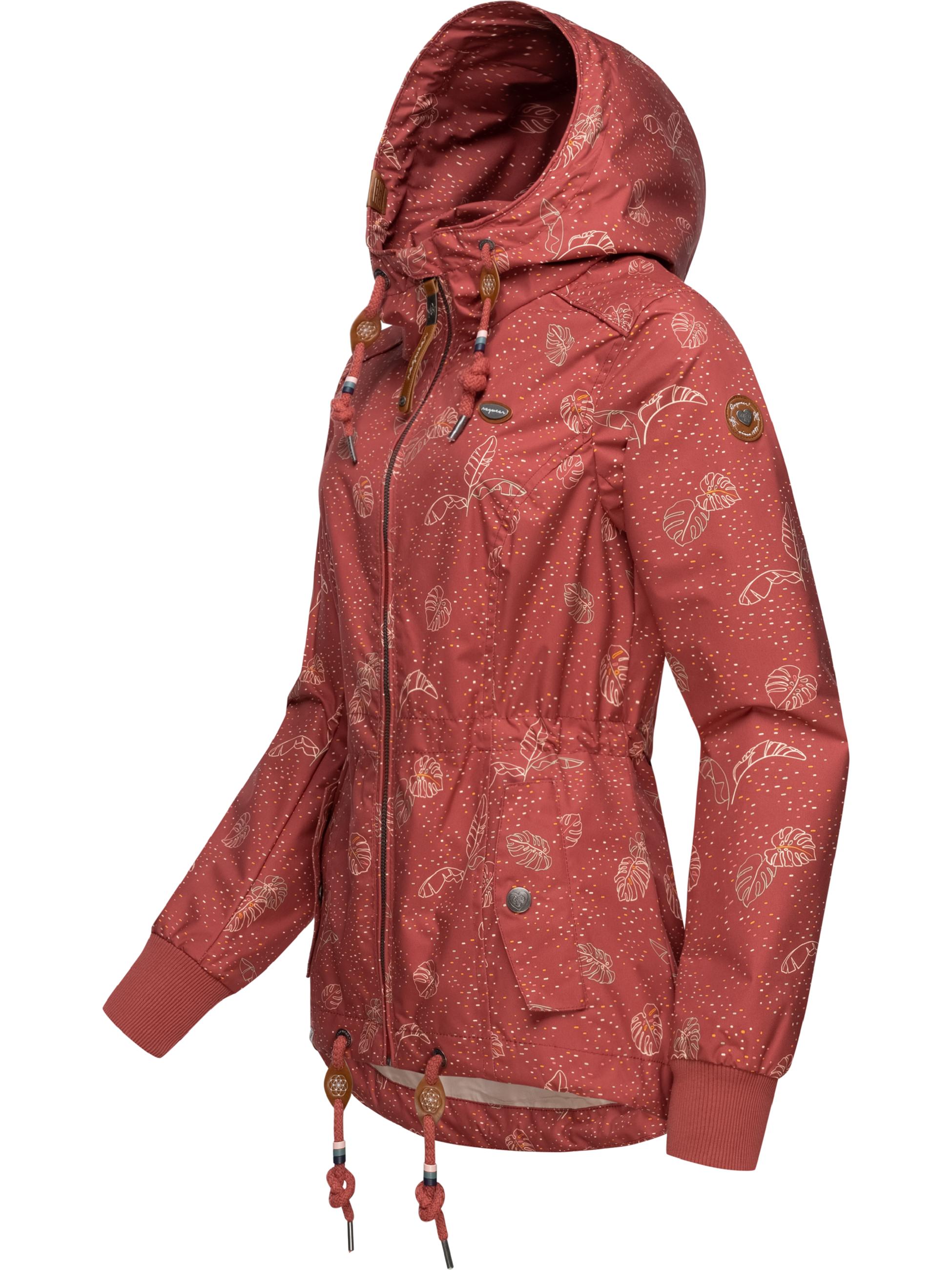 Leichte Übergangsjacke mit Kapuze "Danka Leaves" Rose22