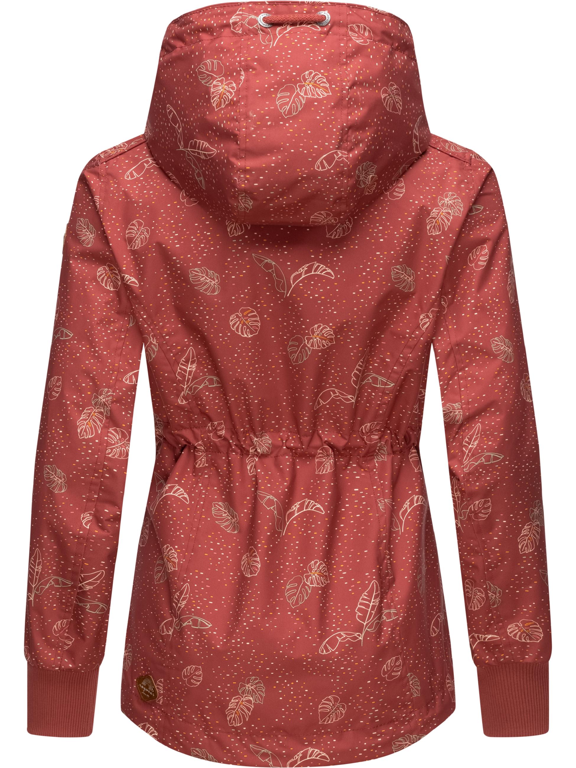 Leichte Übergangsjacke mit Kapuze "Danka Leaves" Rose22