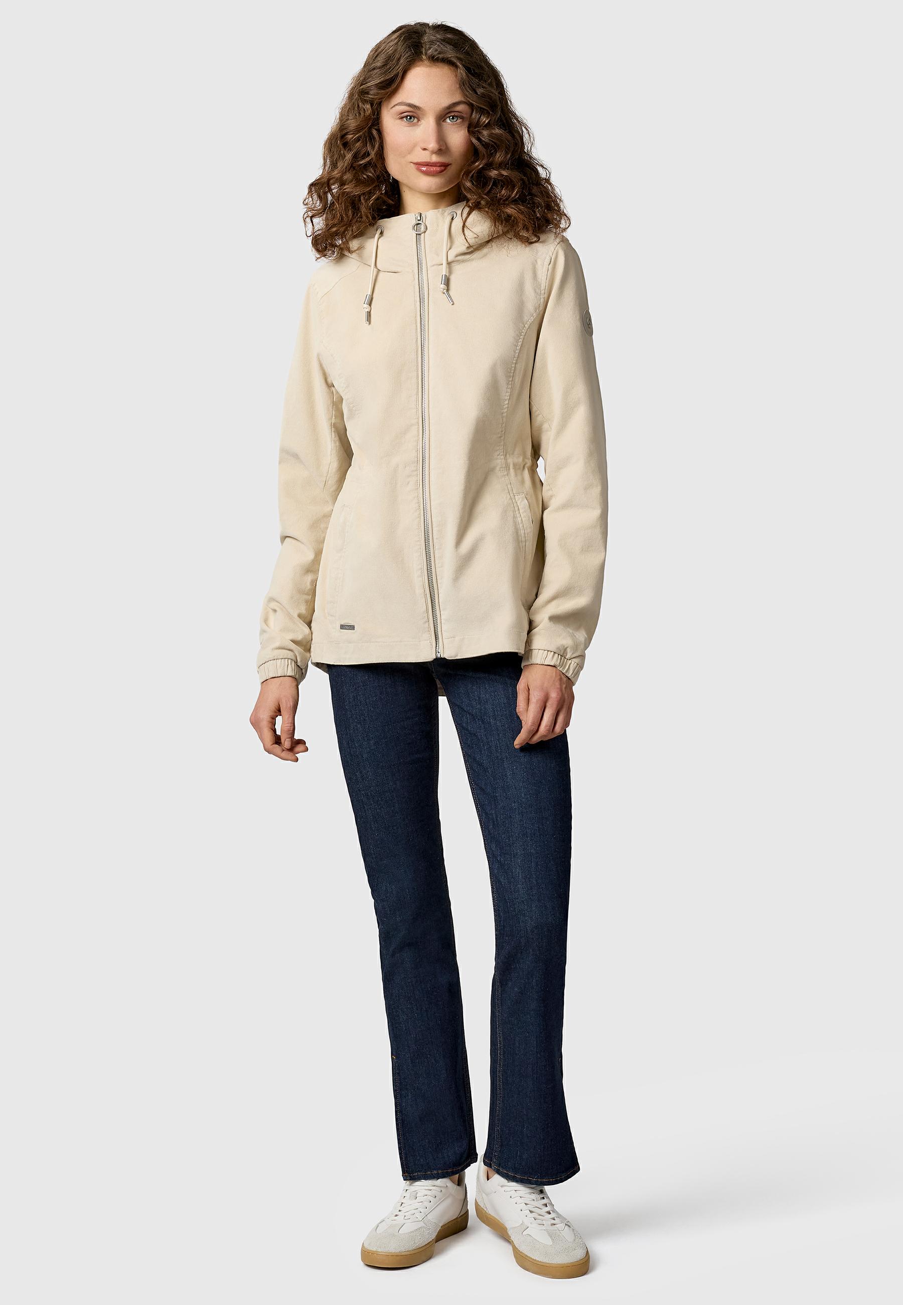 Übergangsjacke mit verstellbarer Kapuze "Dankka Cordy YOUMODO" Ecru