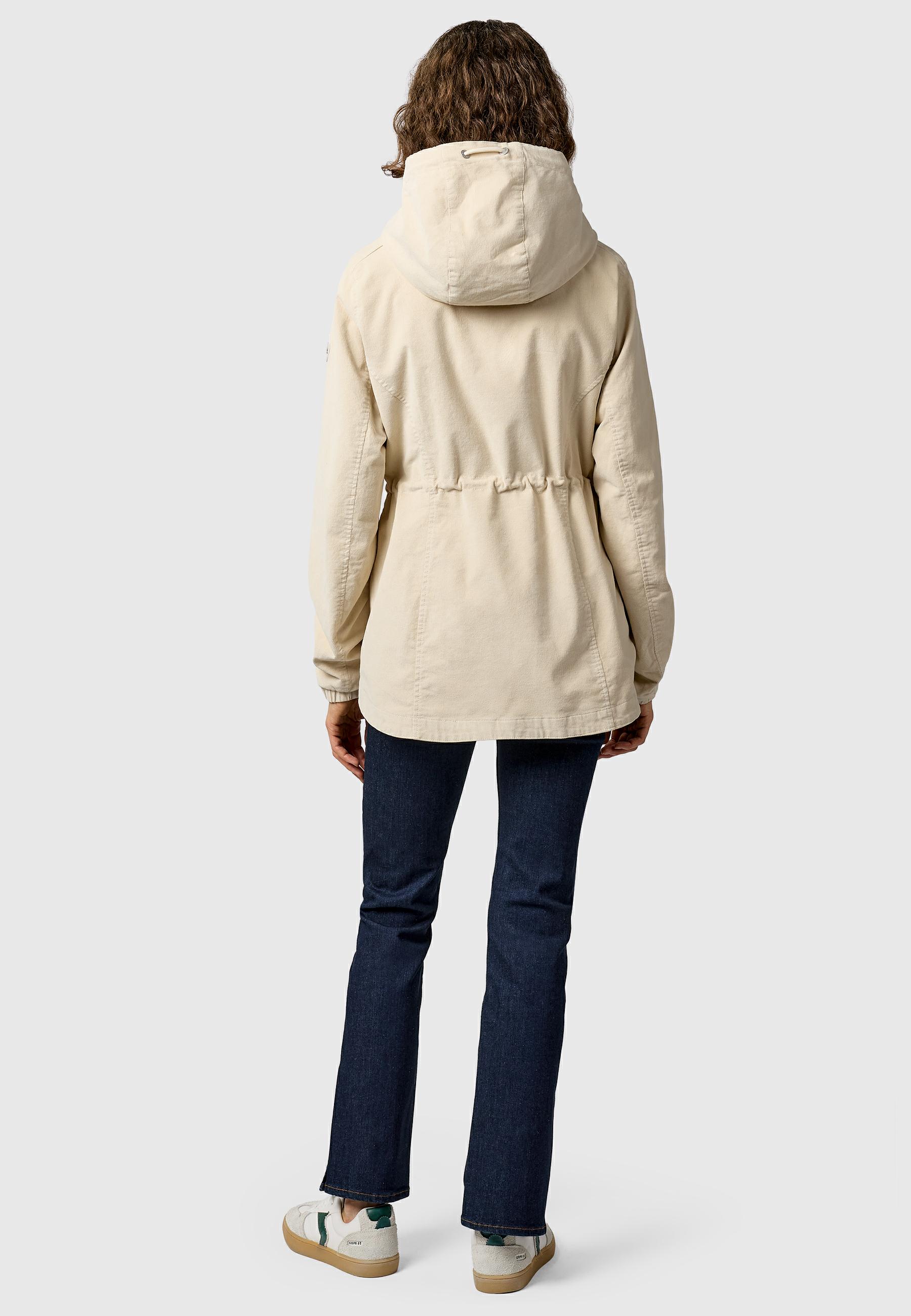 Übergangsjacke mit verstellbarer Kapuze "Dankka Cordy YOUMODO" Ecru