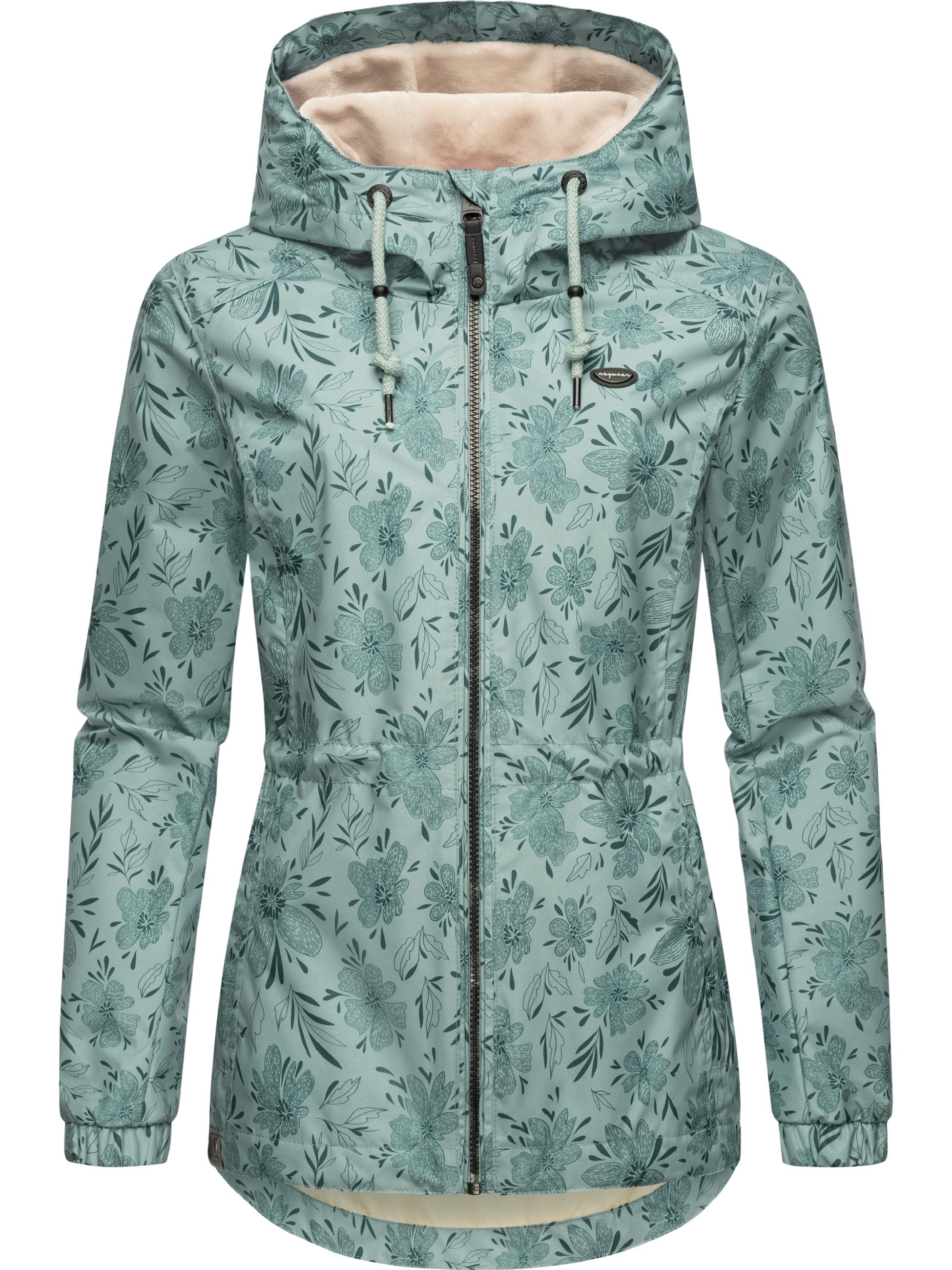 Übergangsjacke mit floralem Print "Dankka Spring" Ocean Green