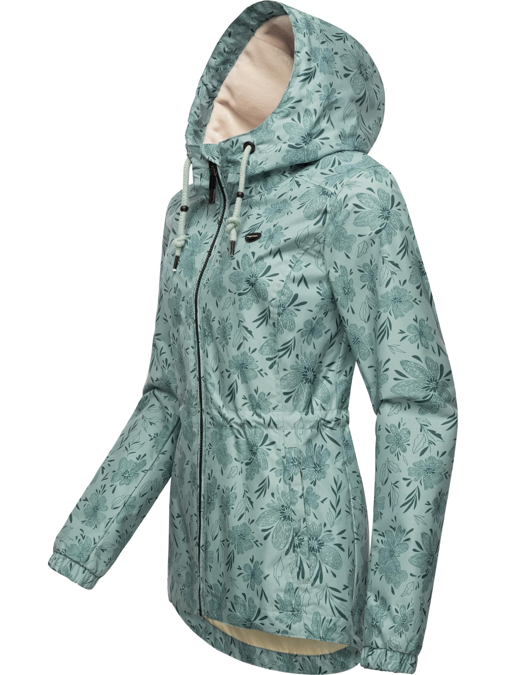 Übergangsjacke mit floralem Print "Dankka Spring" Ocean Green