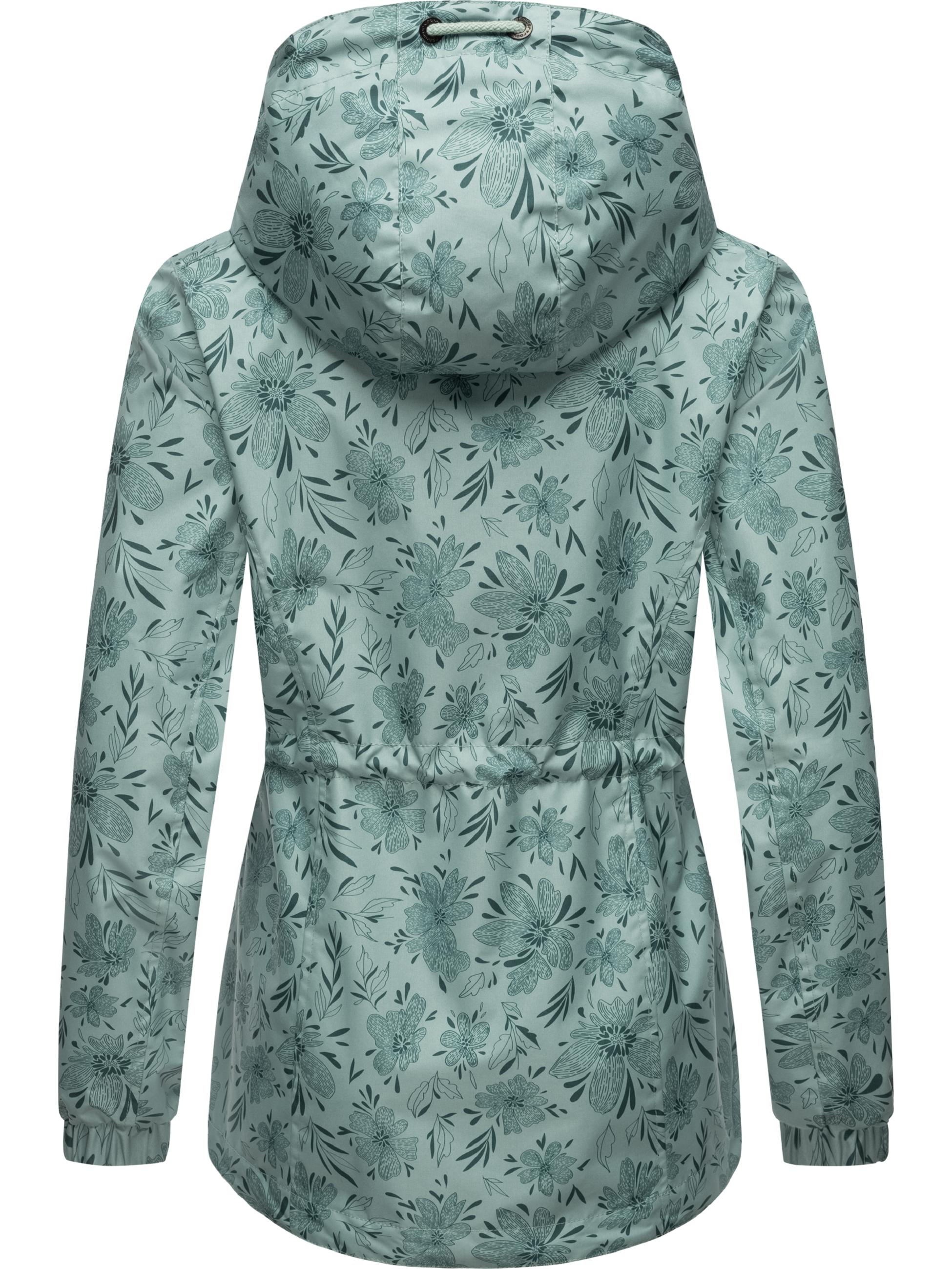 Übergangsjacke mit floralem Print "Dankka Spring" Ocean Green