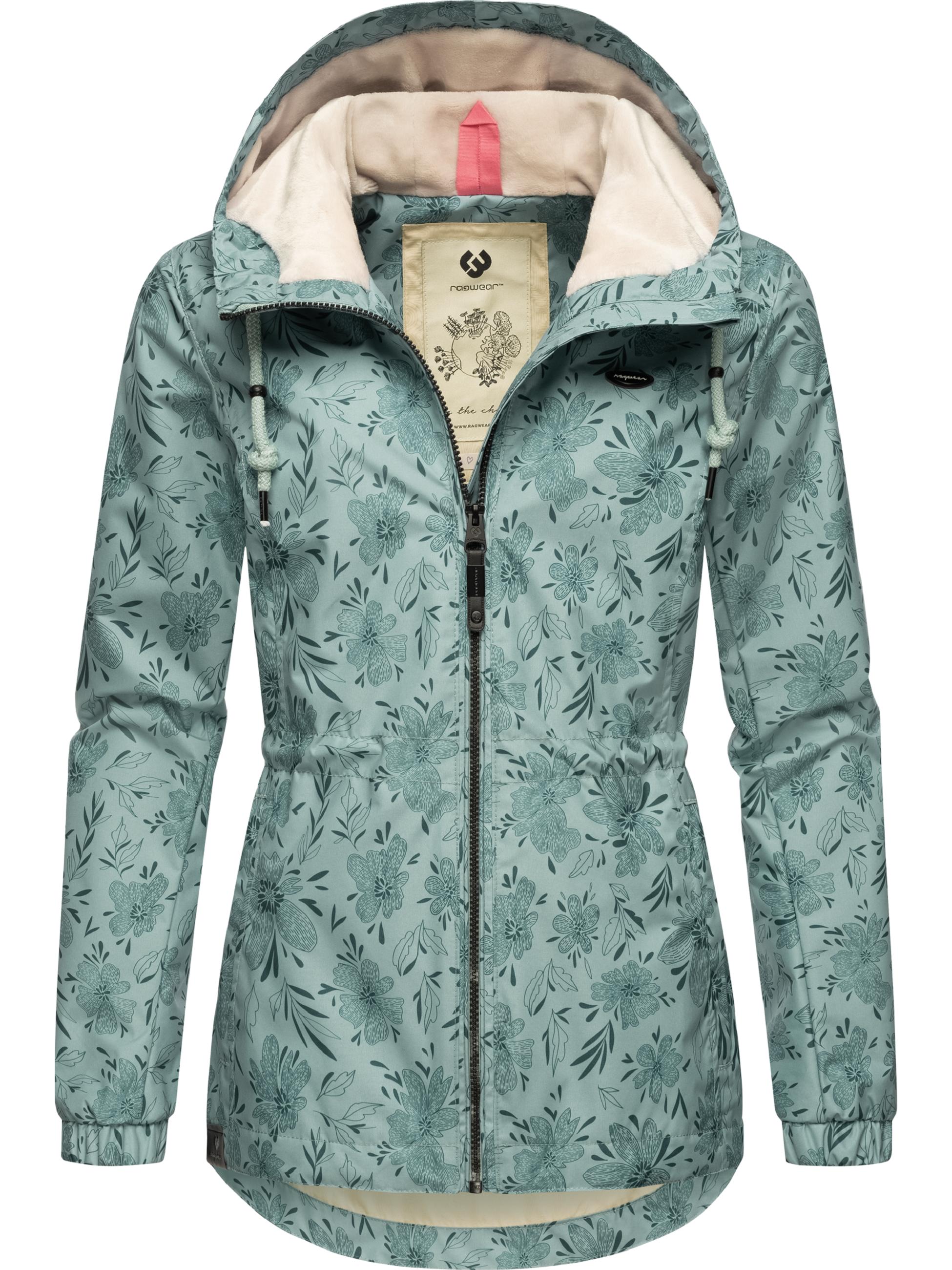 Übergangsjacke mit floralem Print "Dankka Spring" Ocean Green