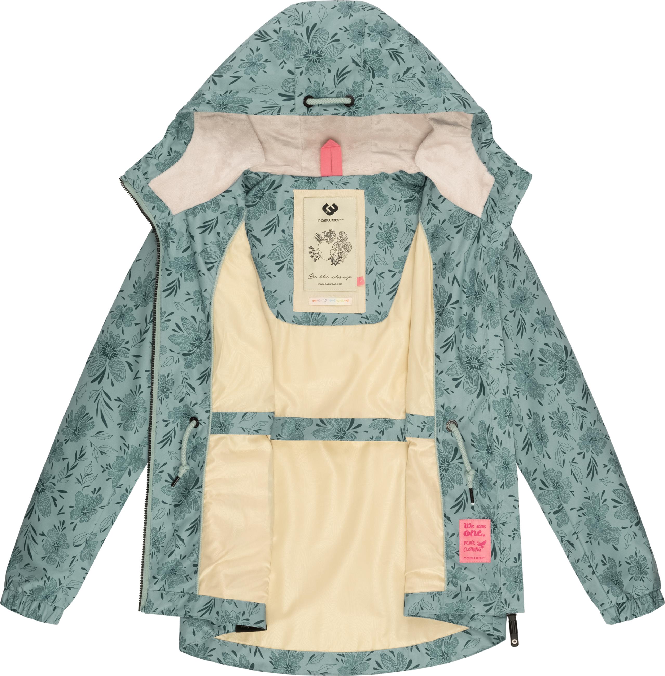 Übergangsjacke mit floralem Print "Dankka Spring" Ocean Green